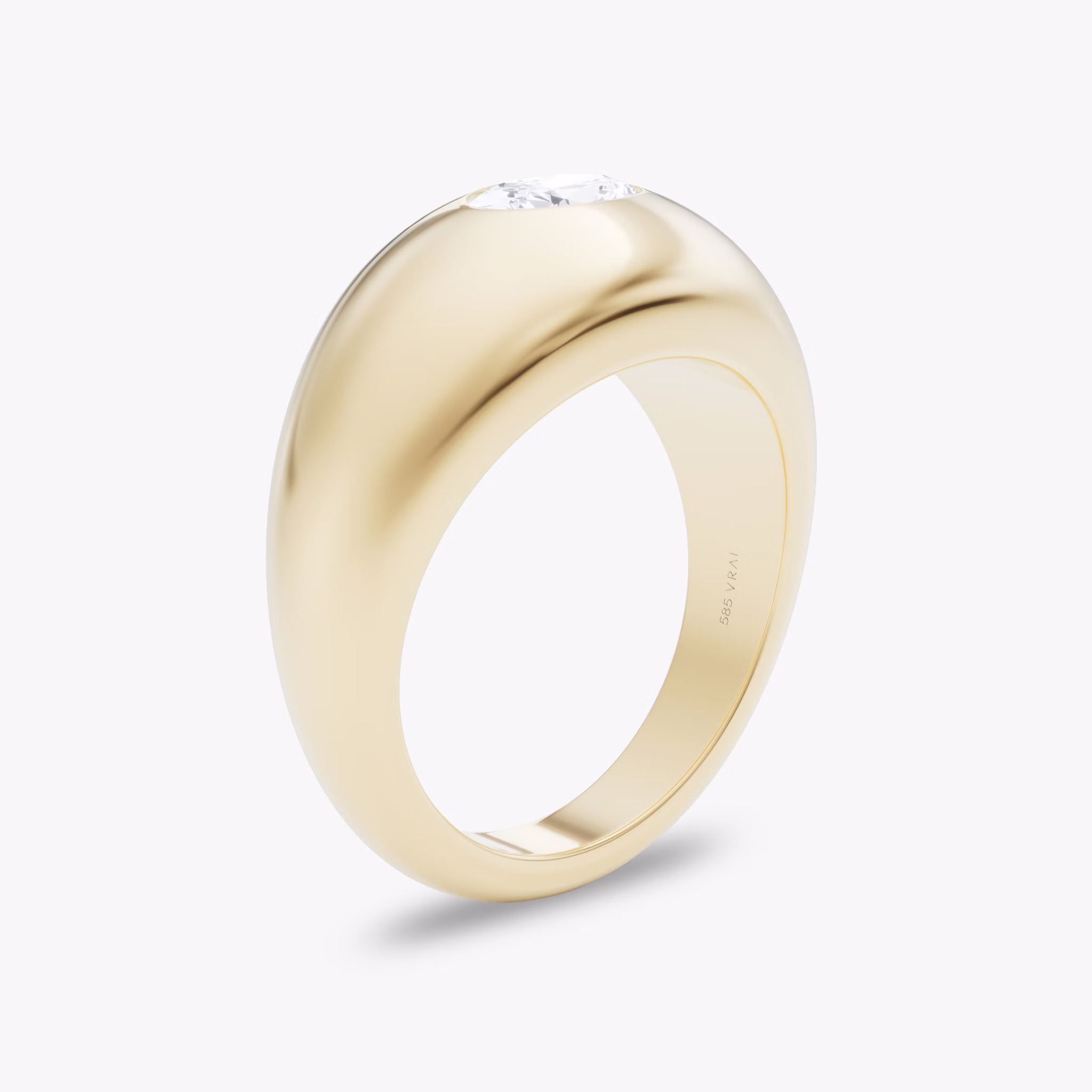 Dome Band | Oval | 14k | Yellow Gold