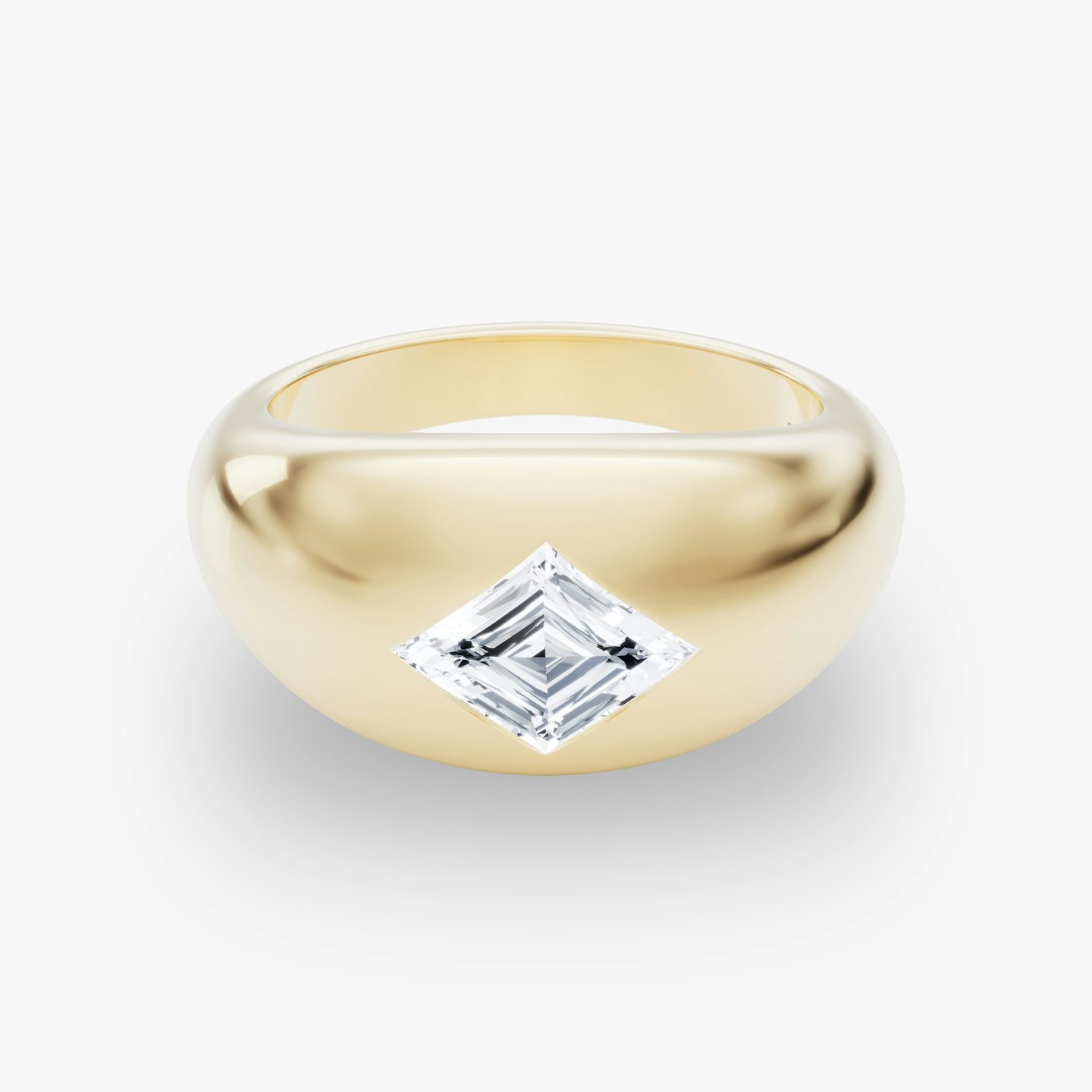 Dome Band | Lozenge | 14k | Yellow Gold