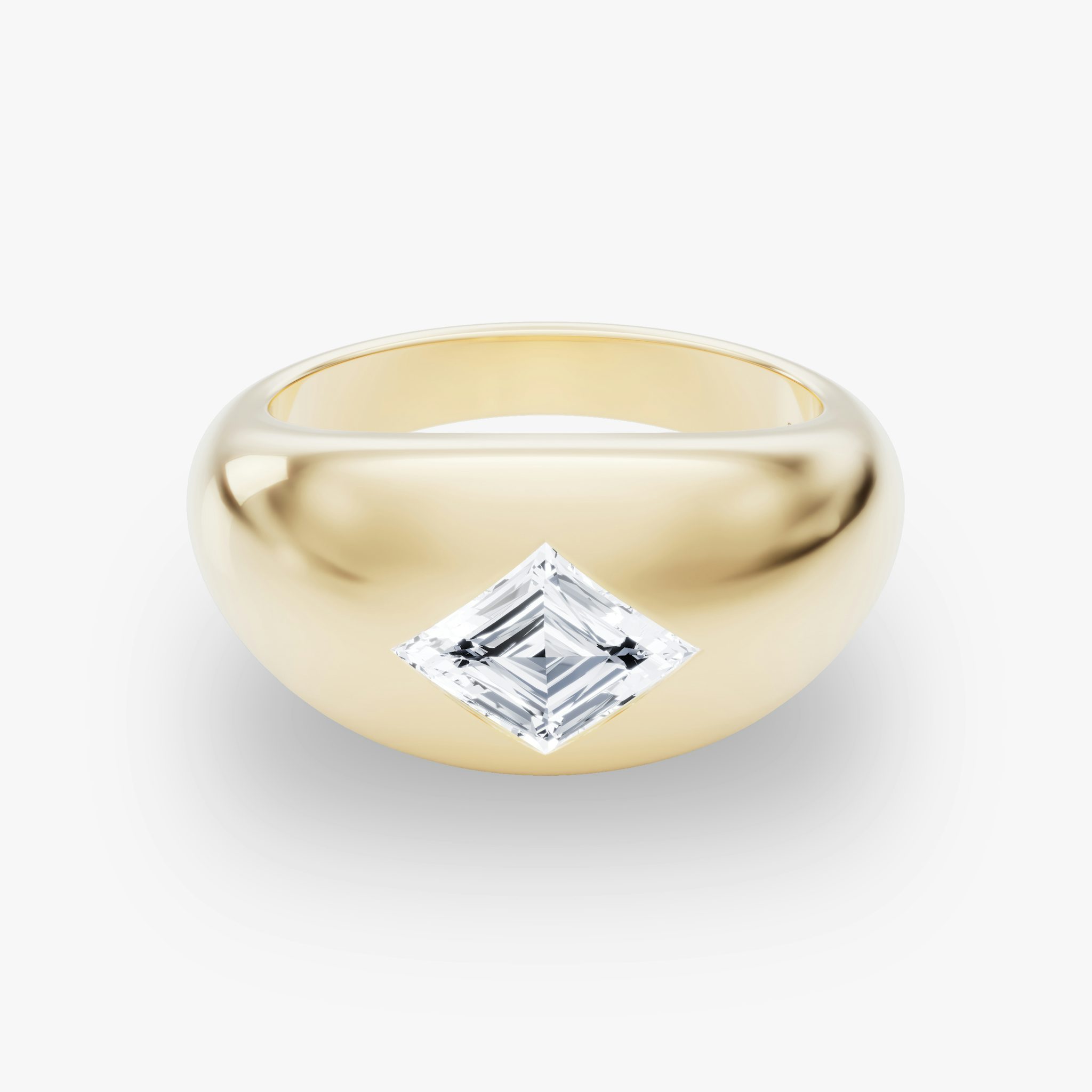 Dome Band | Lozenge | 14k | Yellow Gold