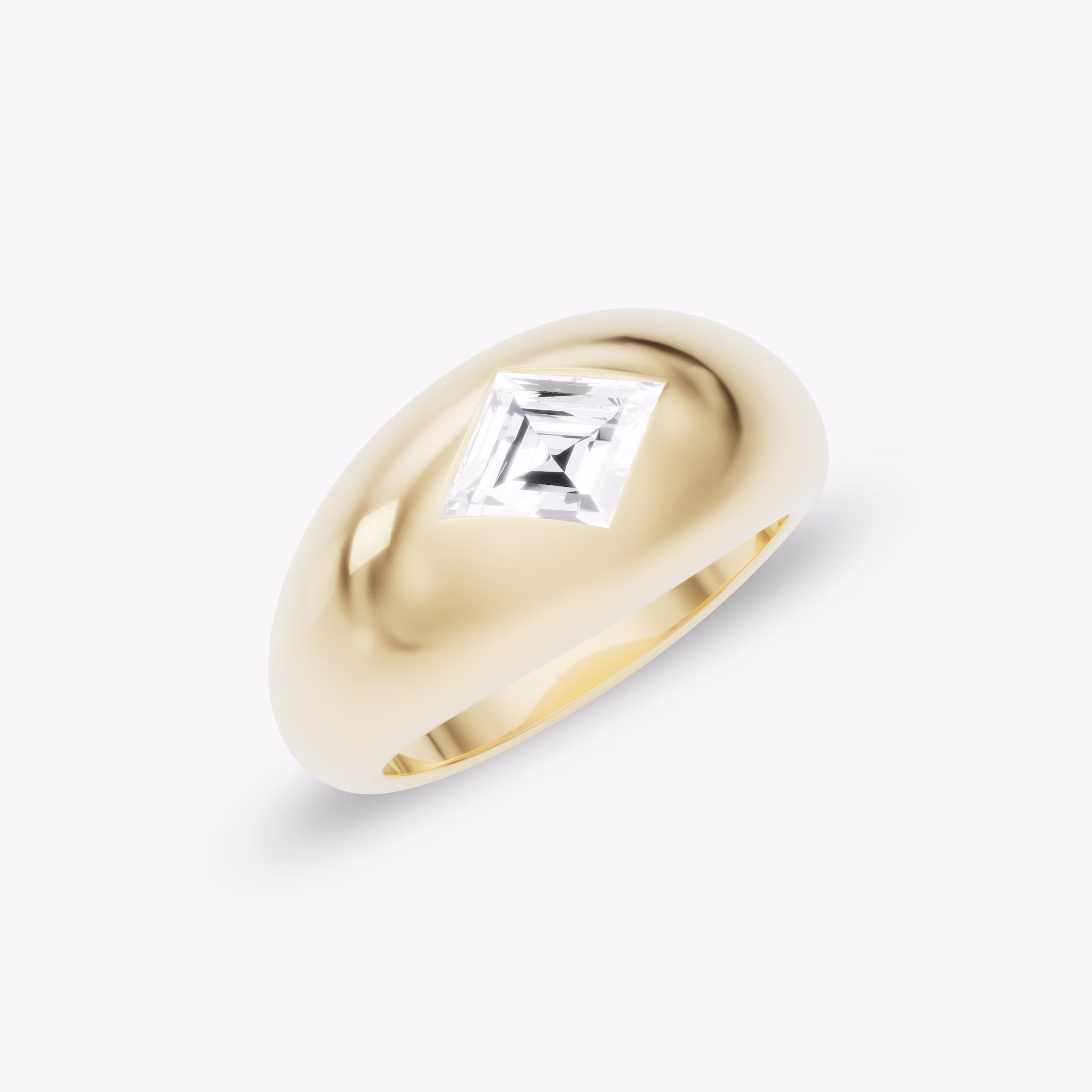 Dome Band | Lozenge | 14k | Yellow Gold