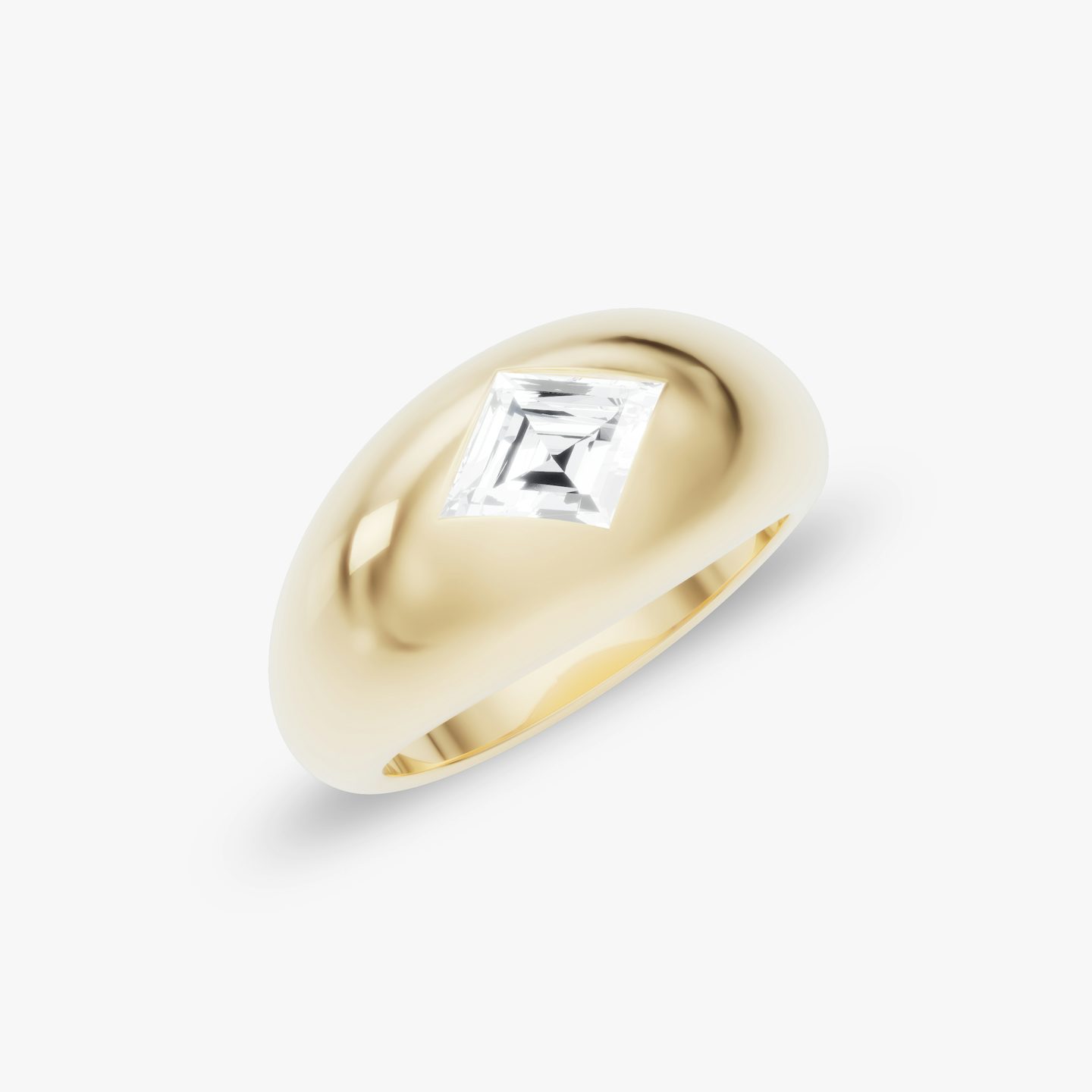 Dome Band | Lozenge | 14k | Yellow Gold