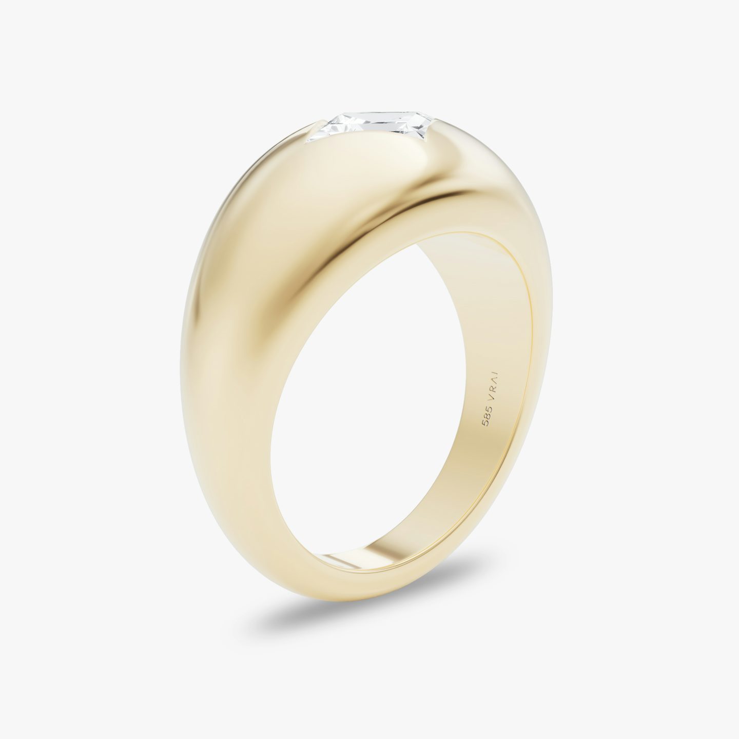 Dome Band | Lozenge | 14k | Yellow Gold