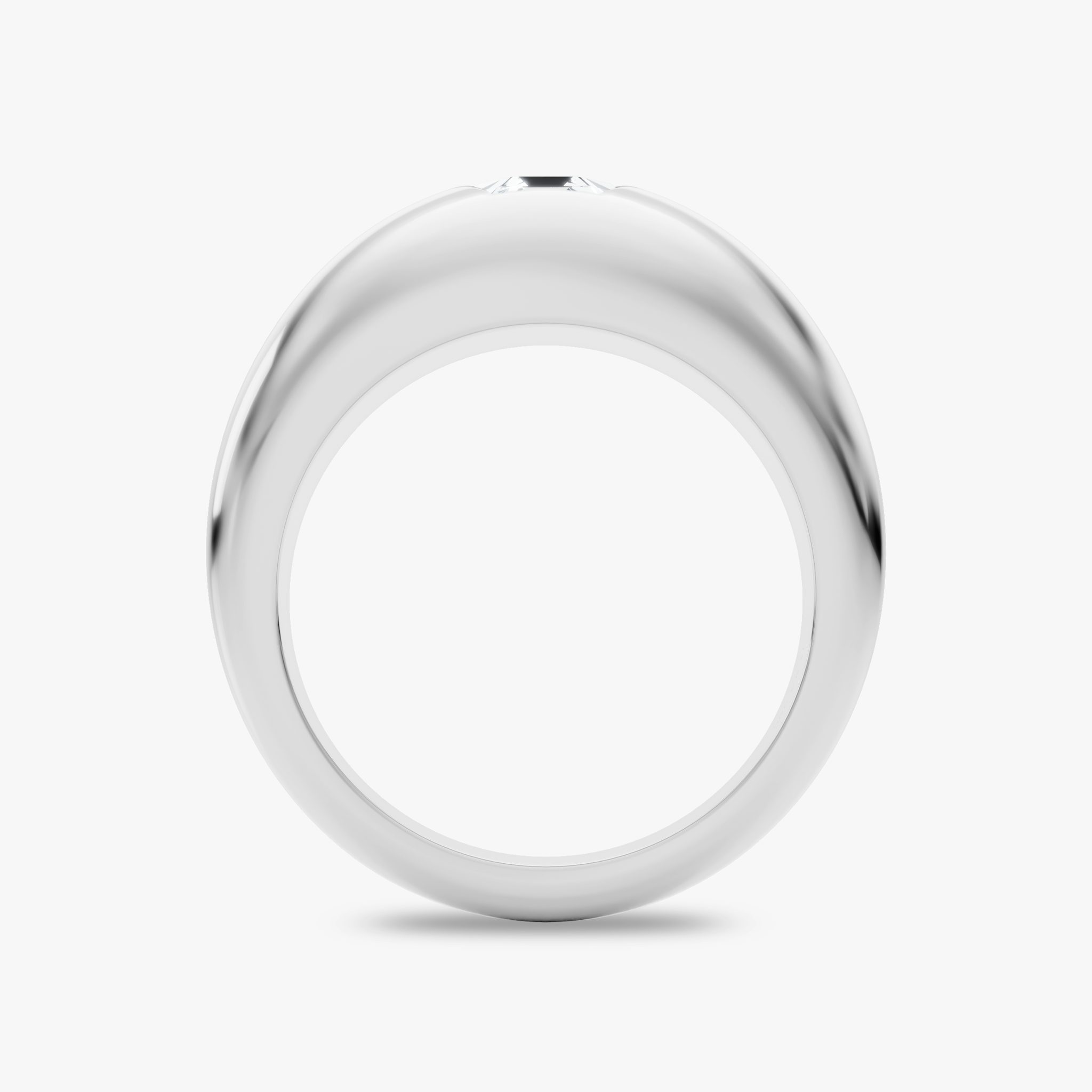 Dome Band | Hexagon | 14k | White Gold