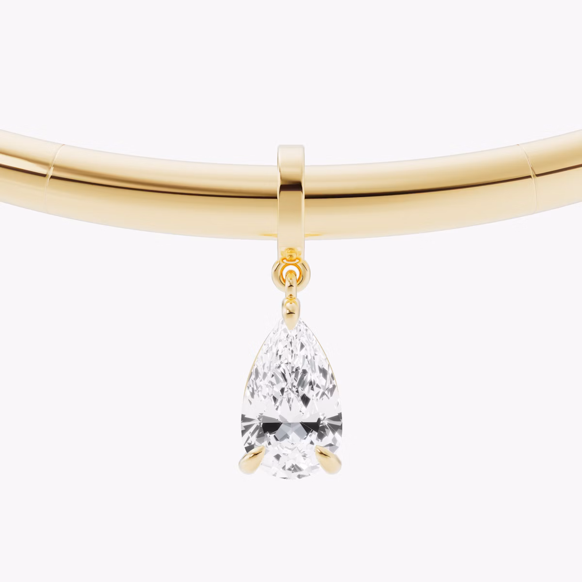 Collar with Drop Pendant | Pear | 14k | Yellow Gold | chainLength: 16.5