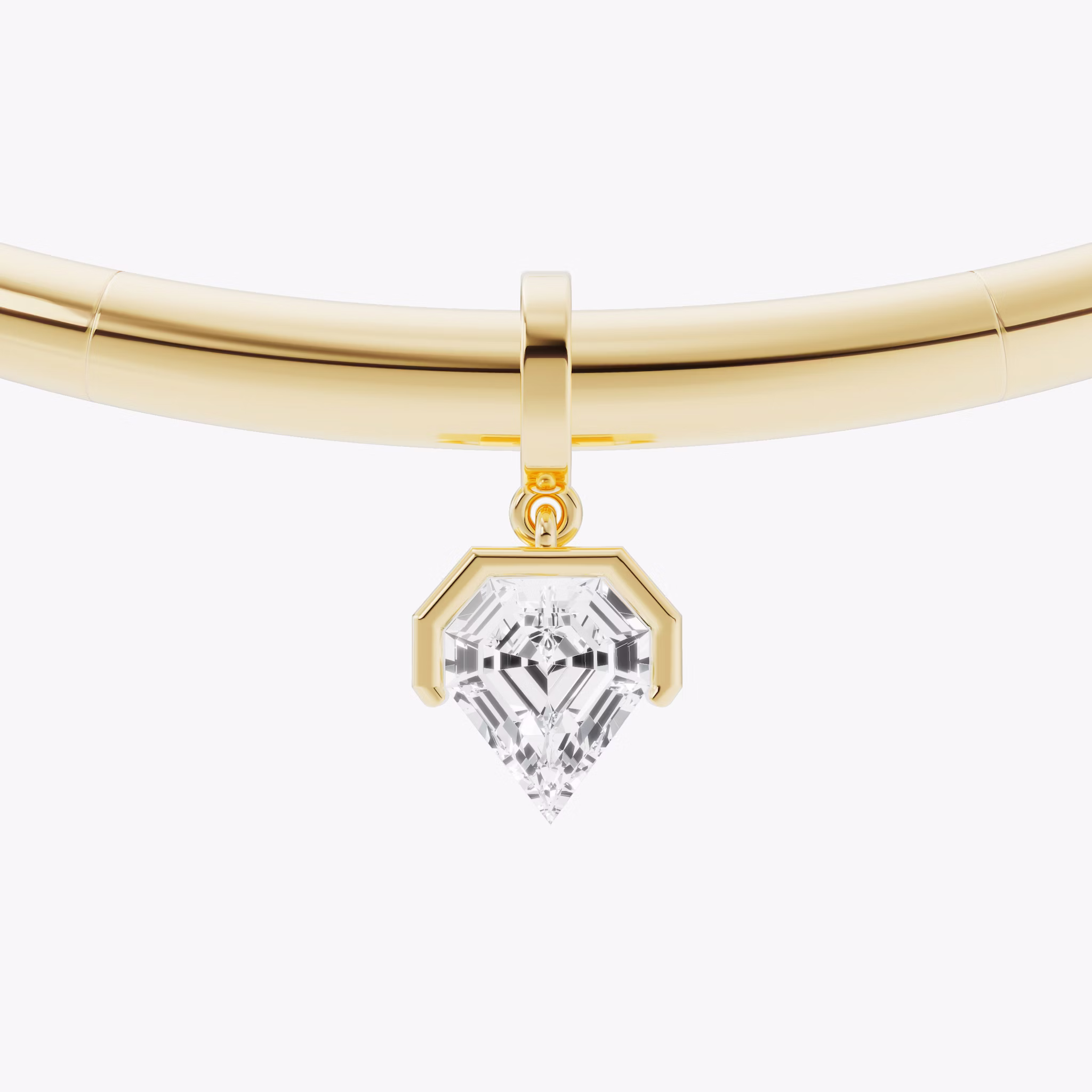 Collar with Drop Pendant | Shield | 14k | Yellow Gold | chainLength: 16.5