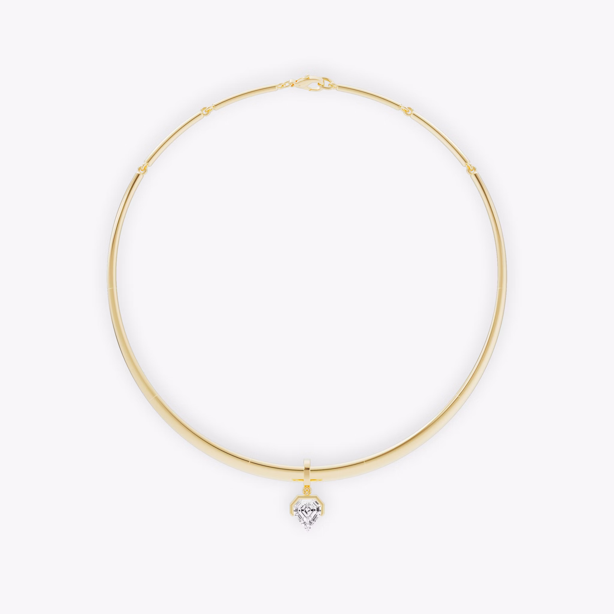Collar with Drop Pendant | Shield | 14k | Yellow Gold | chainLength: 16.5