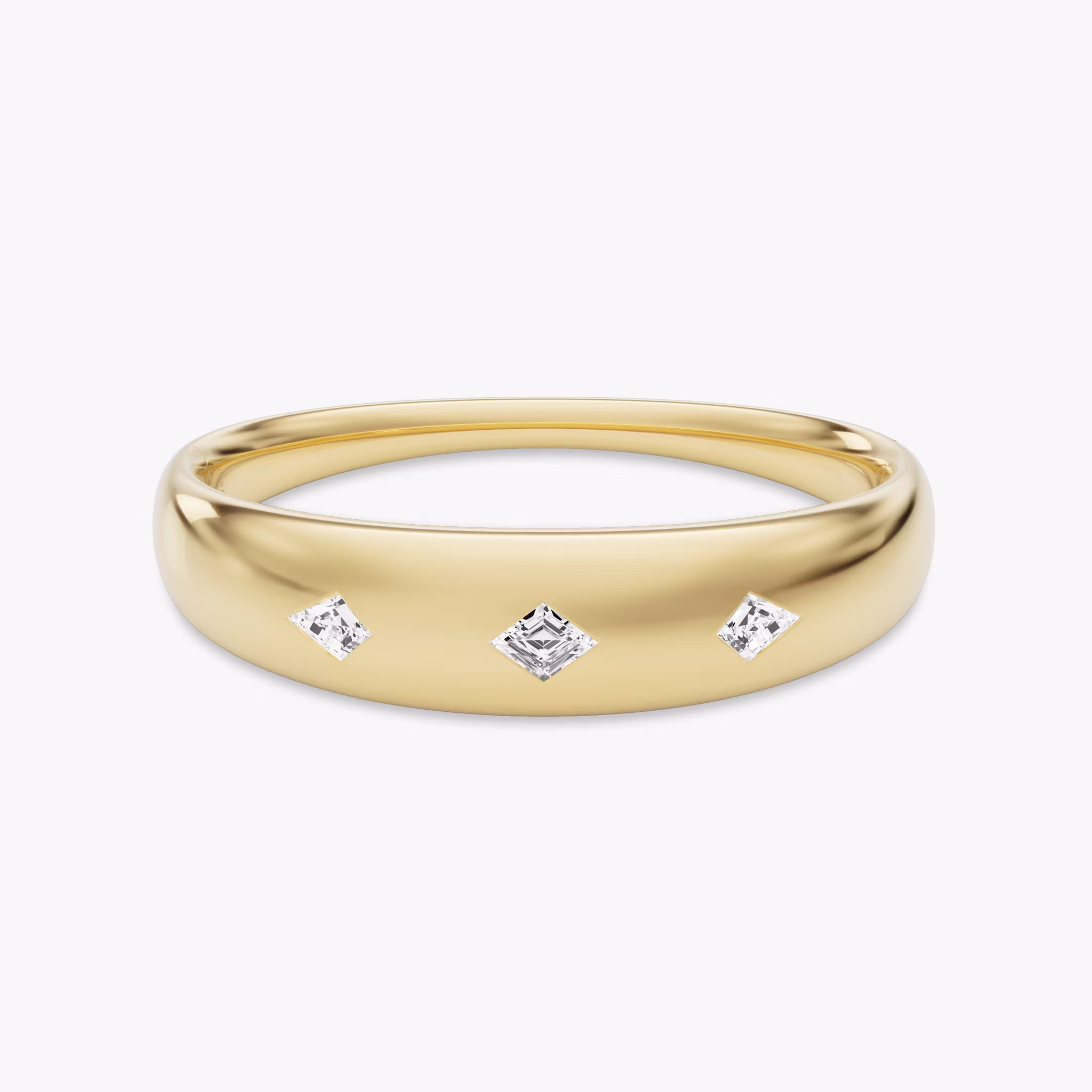 Dome Cuff Bracelet Lozenge + Kite | Yellow Gold