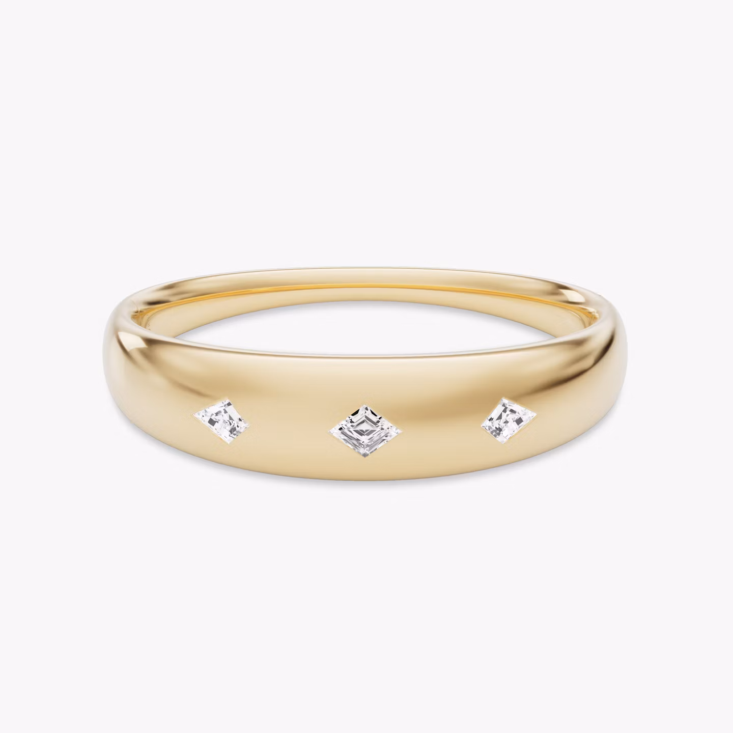 Dome Cuff Bracelet | Lozenge + Kite | 14k | Yellow Gold | wristSize: Large