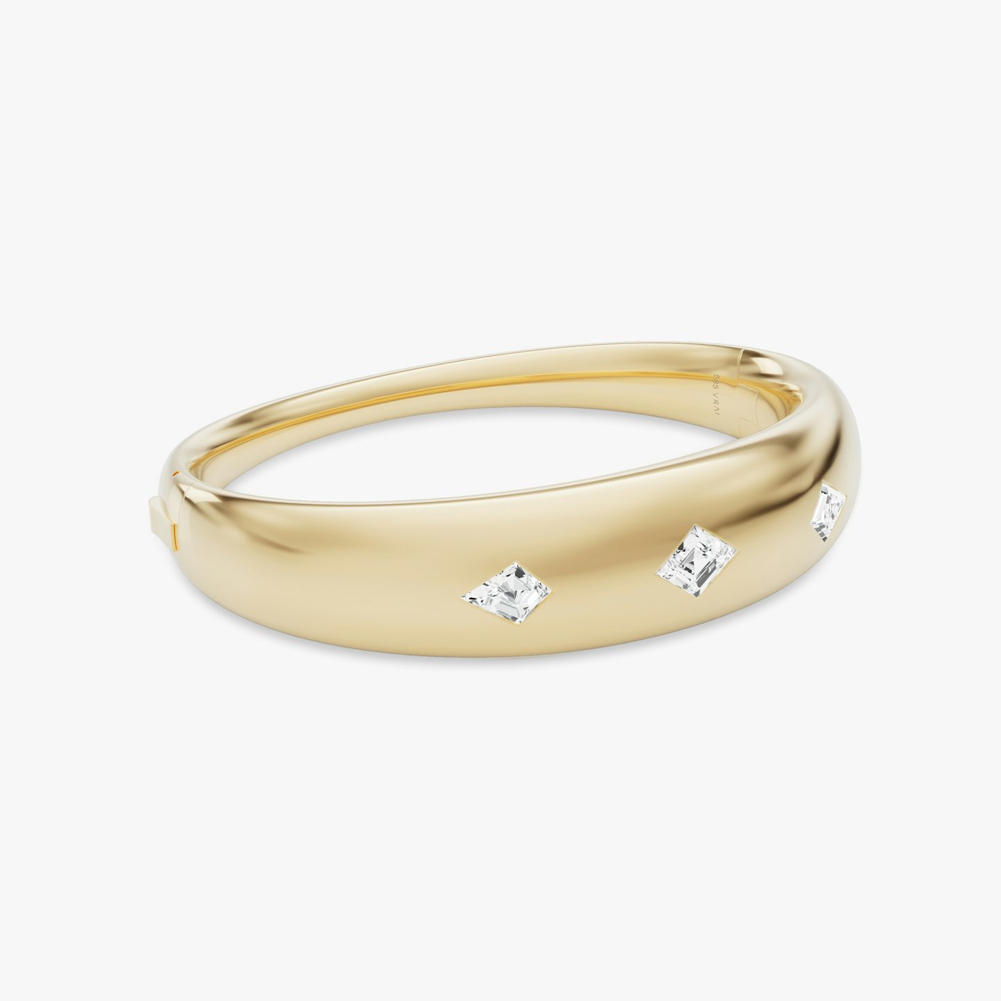 Dome Cuff Bracelet | Lozenge + Kite | 14k | Yellow Gold | wristSize: Large