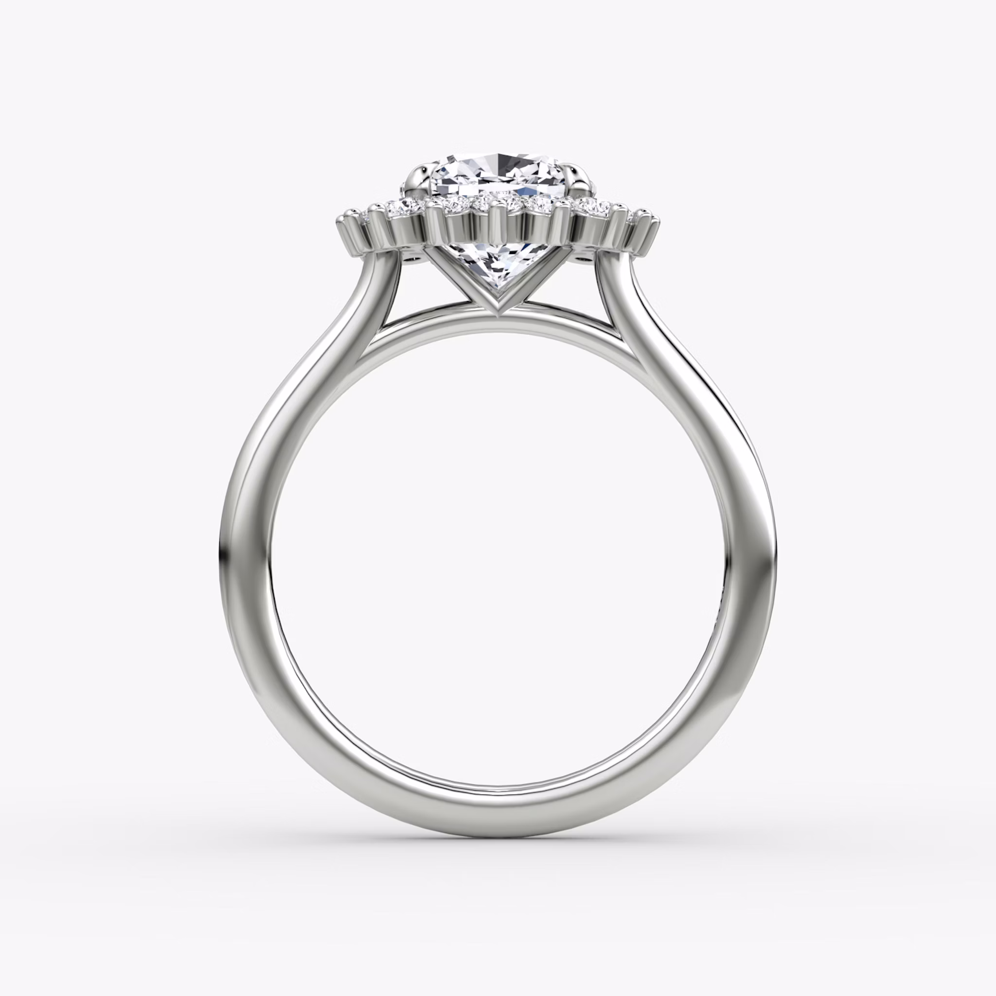 The Floral Cathedral | Cushion | 18k | White Gold | bandAccent: Plain | diamondOrientation: vertical | caratWeight: other