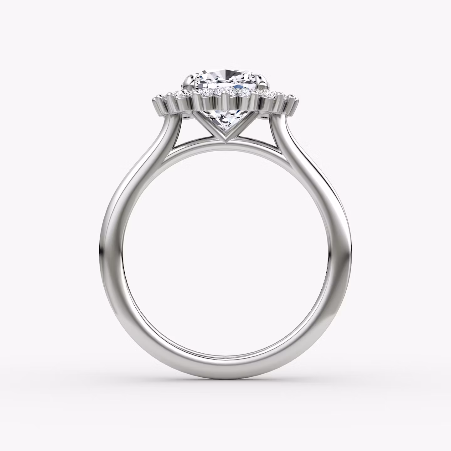 The Floral Cathedral  | Cushion | 18k | White Gold | bandAccent: Plain | diamondOrientation: vertical | caratWeight: other