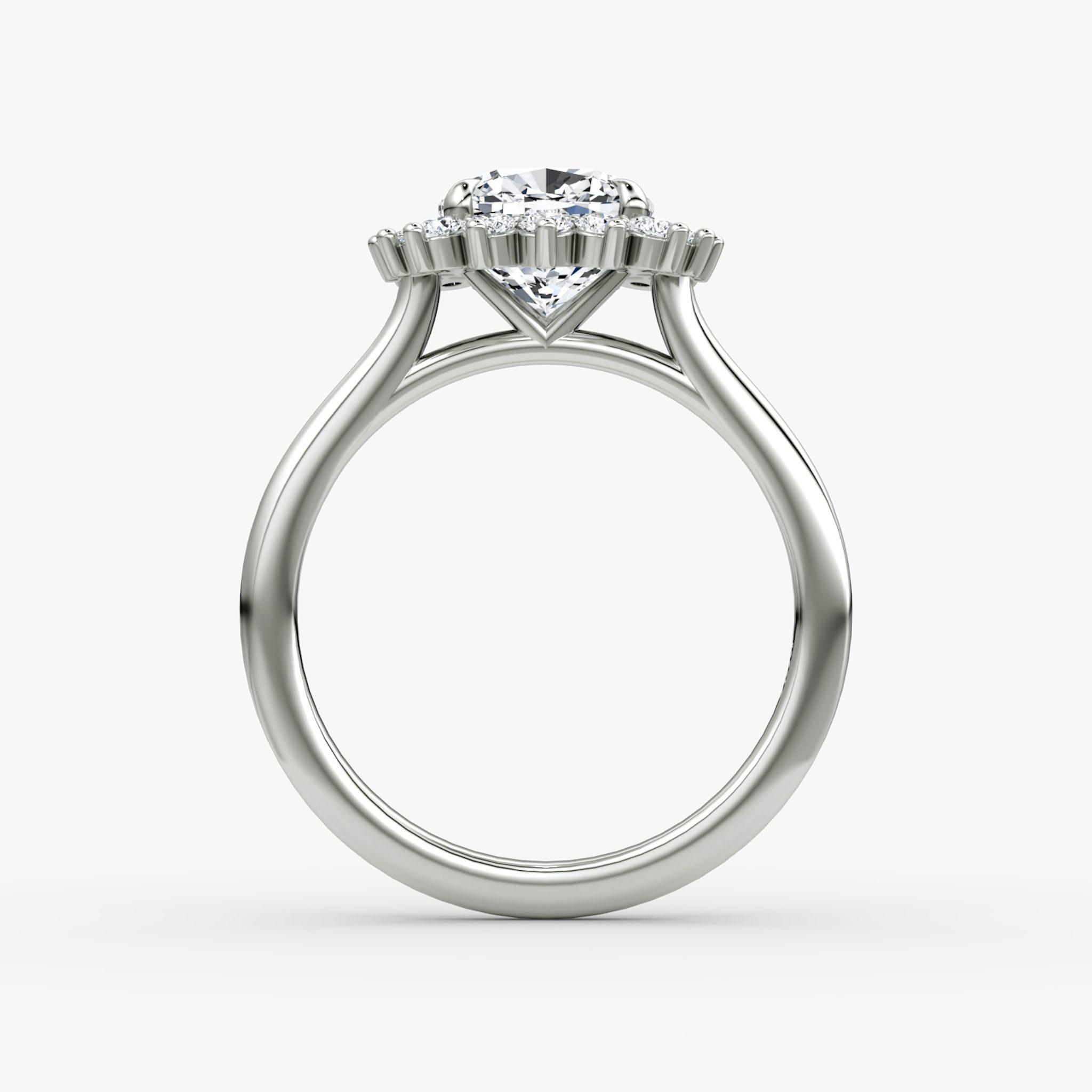 The Floral Cathedral | Cushion | 18k | White Gold | bandAccent: Plain | diamondOrientation: vertical | caratWeight: other