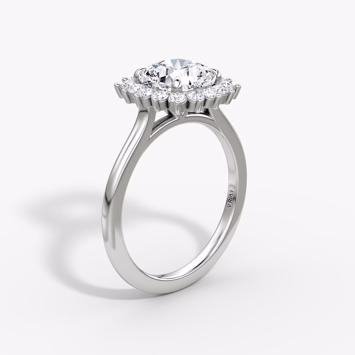 The Floral Cathedral | Cushion | 18k | White Gold | bandAccent: Plain | diamondOrientation: vertical | caratWeight: other