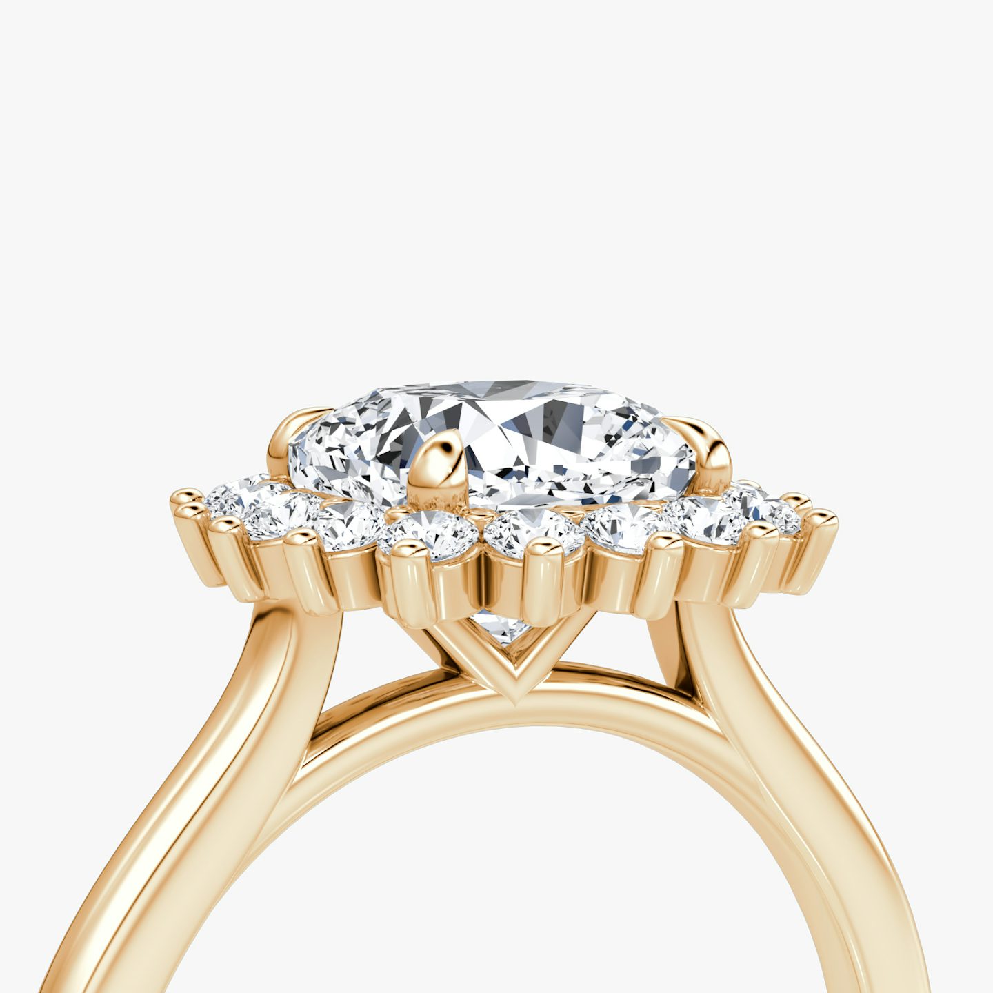 The Floral Cathedral  | Cushion | 14k | Rose Gold | bandAccent: Plain | diamondOrientation: vertical | caratWeight: other