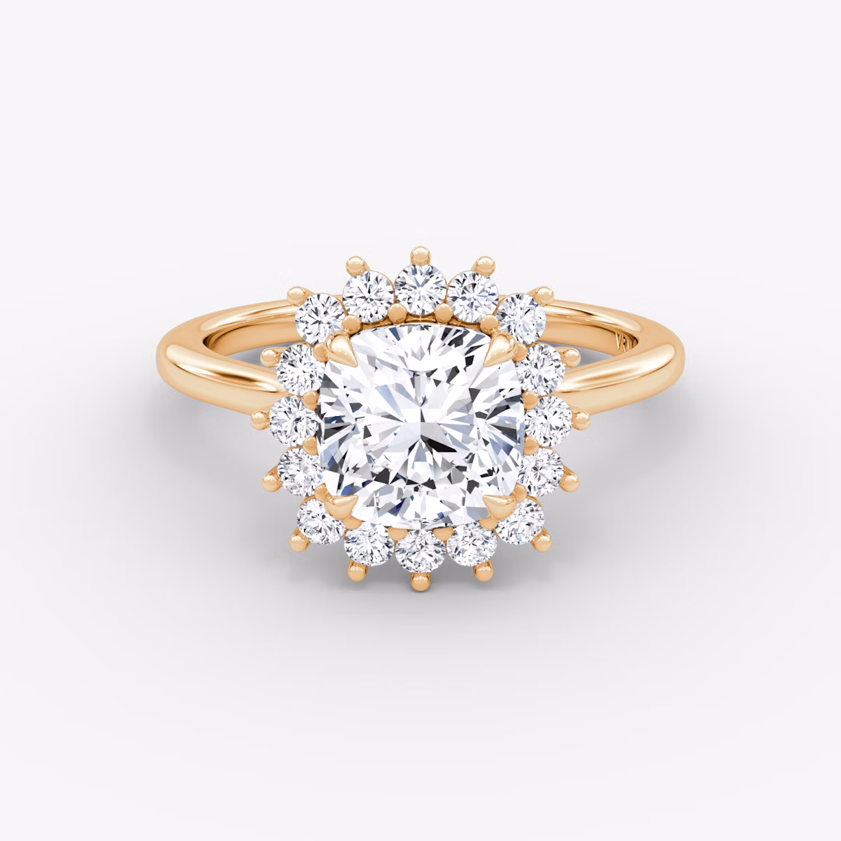 The Floral Cathedral | Cushion | 14k | Rose Gold | bandAccent: Plain | diamondOrientation: vertical | caratWeight: other