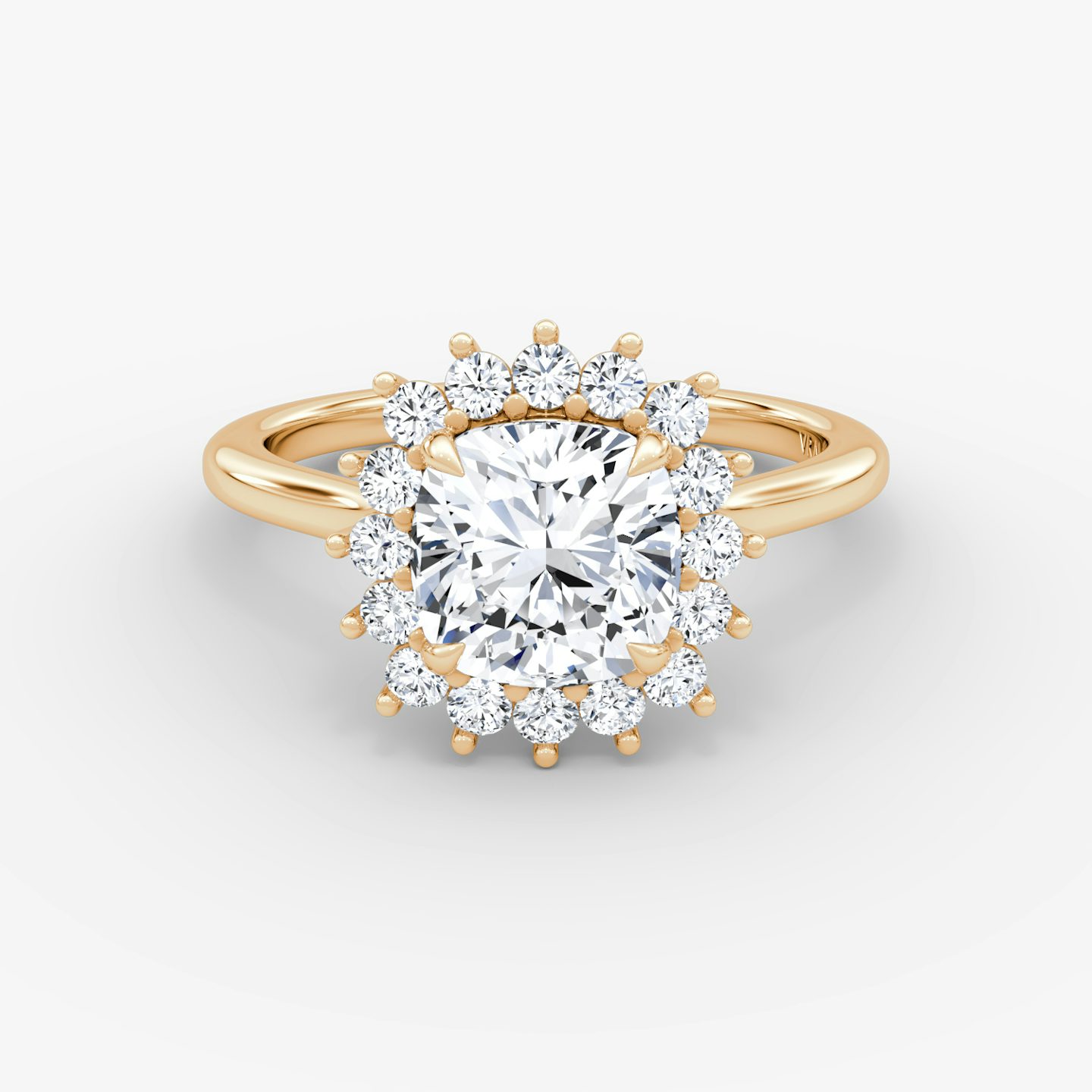 The Floral Cathedral  | Cushion | 14k | Rose Gold | bandAccent: Plain | diamondOrientation: vertical | caratWeight: other