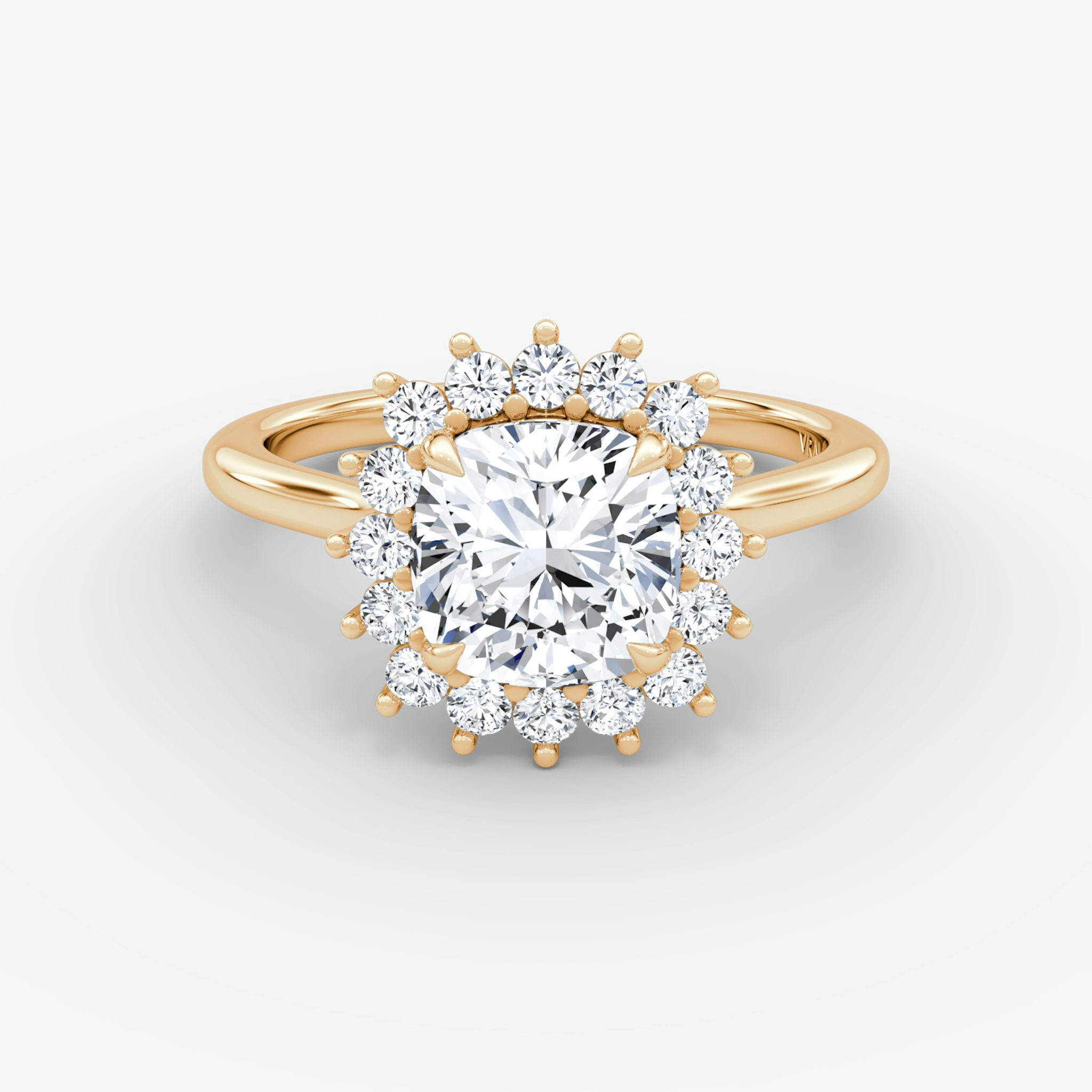 The Floral Cathedral | Cushion | 14k | Rose Gold | bandAccent: Plain | diamondOrientation: vertical | caratWeight: other