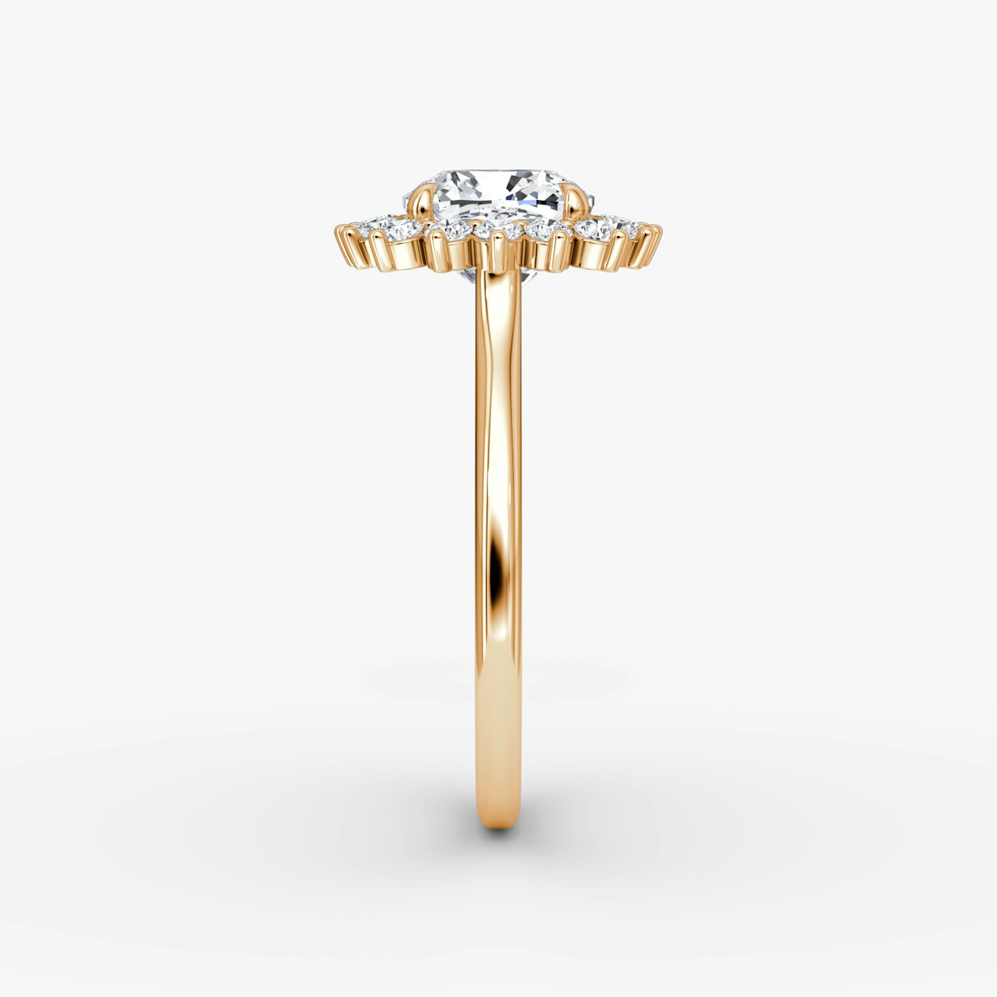 The Floral Cathedral  | Cushion | 14k | Rose Gold | bandAccent: Plain | diamondOrientation: vertical | caratWeight: other