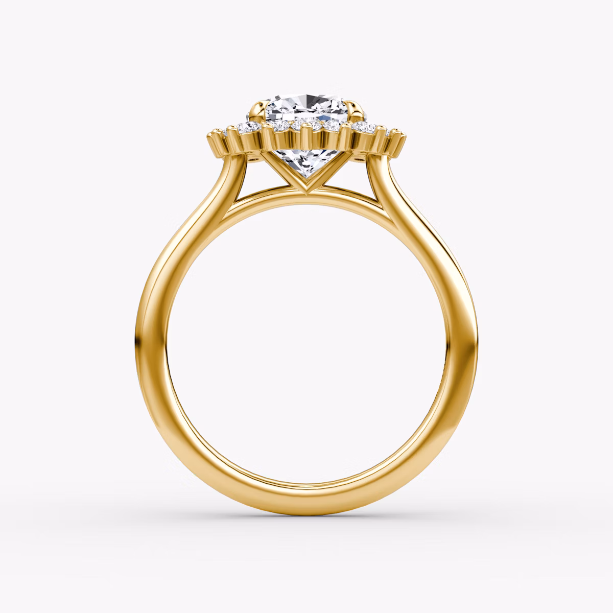 The Floral Cathedral | Cushion | 18k | Yellow Gold | bandAccent: Plain | diamondOrientation: vertical | caratWeight: other