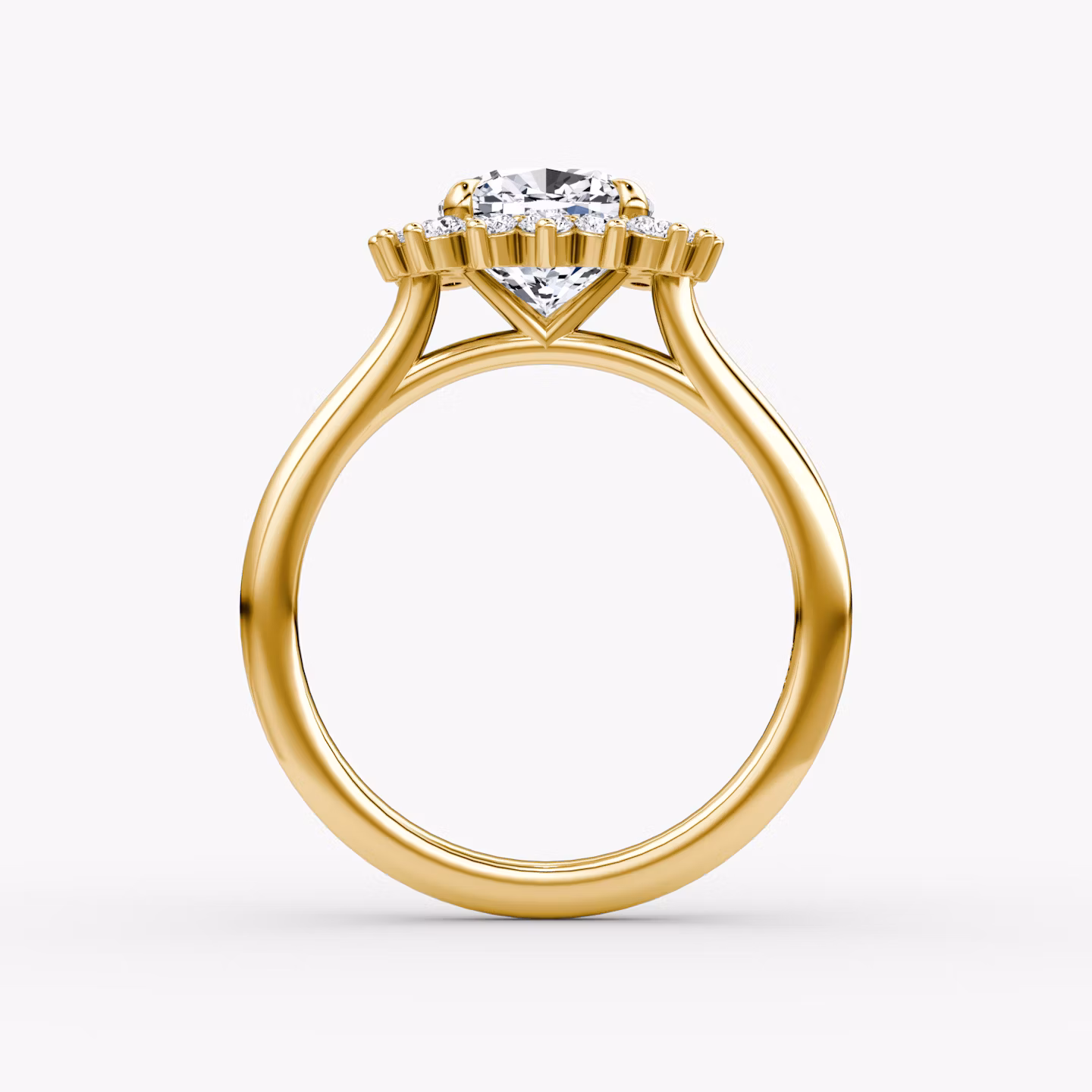 The Floral Cathedral  | Cushion | 18k | Yellow Gold | bandAccent: Plain | diamondOrientation: vertical | caratWeight: other