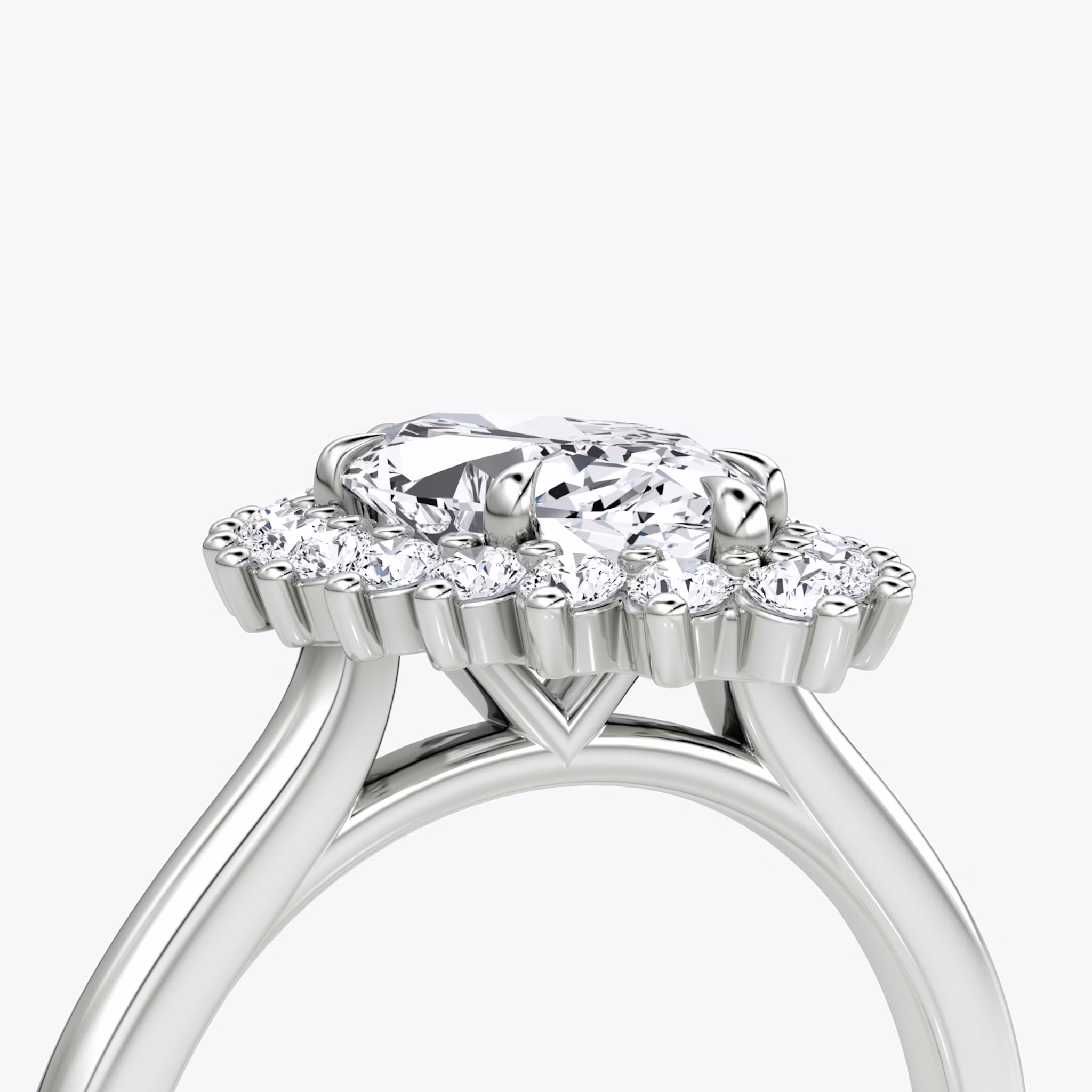 The Floral Cathedral | Marquise | 18k | White Gold | bandAccent: Plain | diamondOrientation: vertical | caratWeight: other