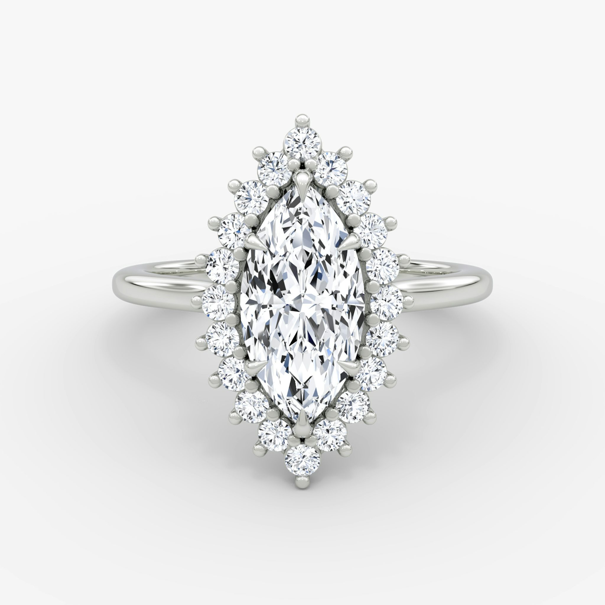 The Floral Cathedral | Marquise | 18k | White Gold | bandAccent: Plain | diamondOrientation: vertical | caratWeight: other