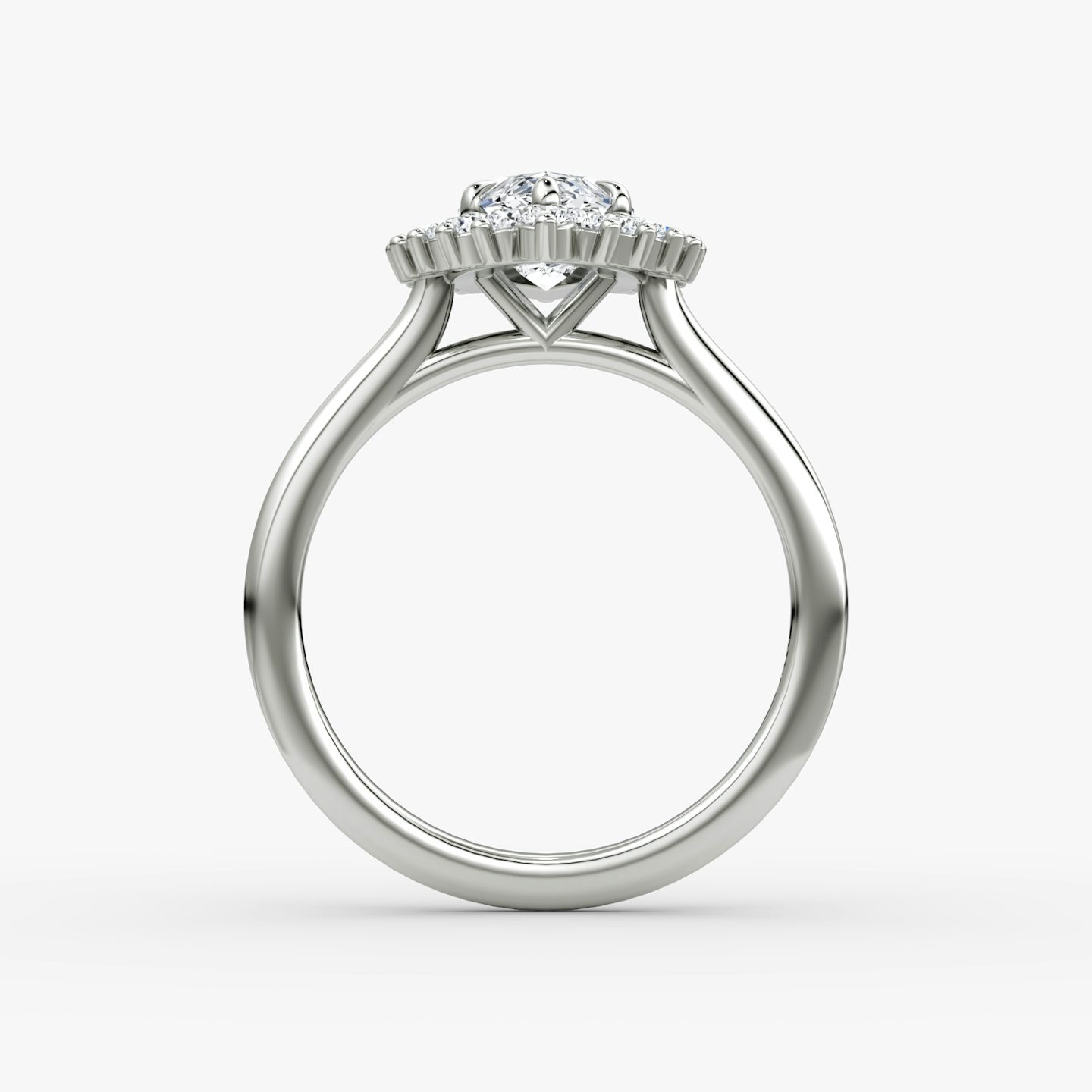 Anillo de compromiso Floral Cathedral | Marquise | 18k | Oro blanco | bandAccent: Simple | diamondOrientation: vertical | caratWeight: other