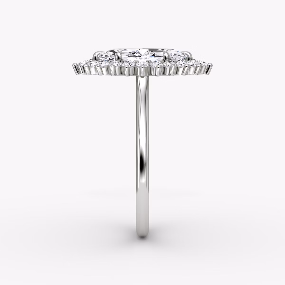 The Floral Cathedral | Marquise | 18k | White Gold | bandAccent: Plain | diamondOrientation: vertical | caratWeight: other