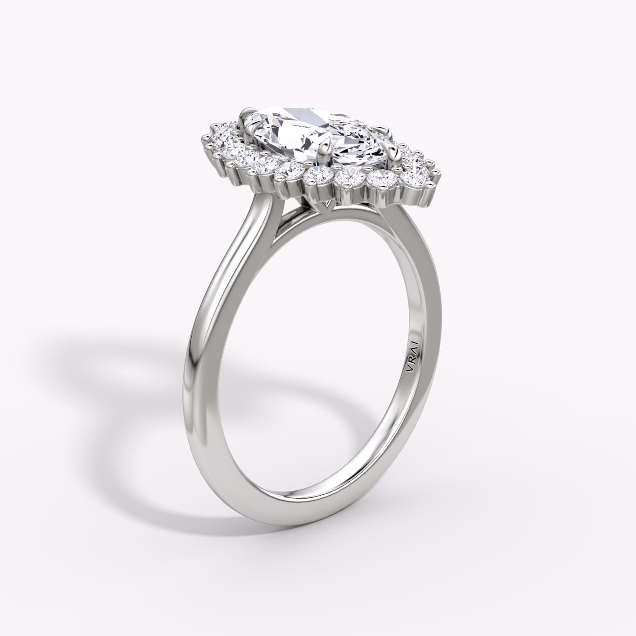 The Floral Cathedral | Marquise | 18k | White Gold | bandAccent: Plain | diamondOrientation: vertical | caratWeight: other