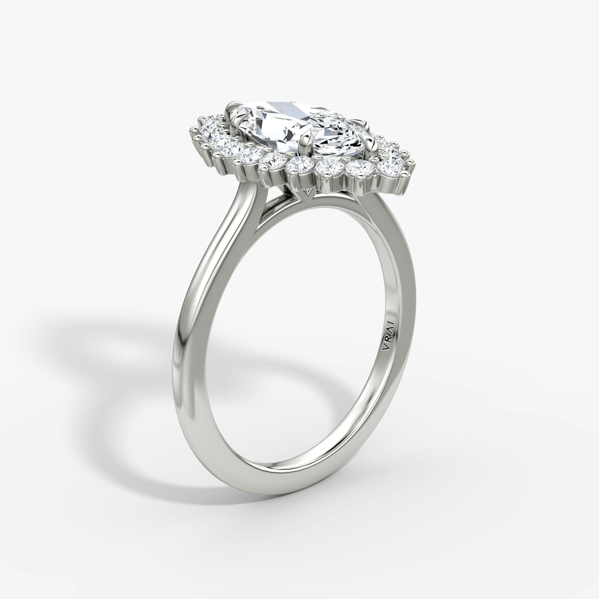 The Floral Cathedral | Marquise | 18k | White Gold | bandAccent: Plain | diamondOrientation: vertical | caratWeight: other
