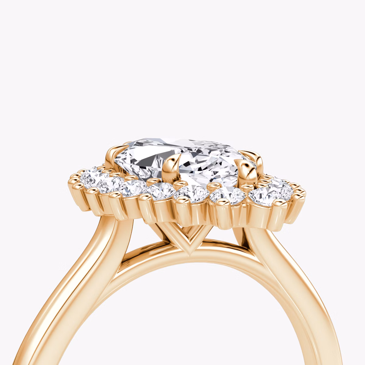 The Floral Cathedral | Marquise | 14k | Rose Gold | bandAccent: Plain | diamondOrientation: vertical | caratWeight: other