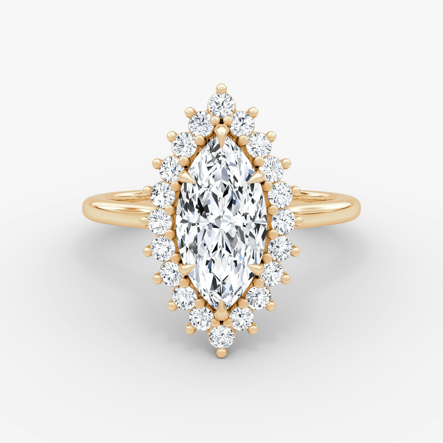 The Floral Cathedral  | Marquise | 14k | Rose Gold | bandAccent: Plain | diamondOrientation: vertical | caratWeight: other