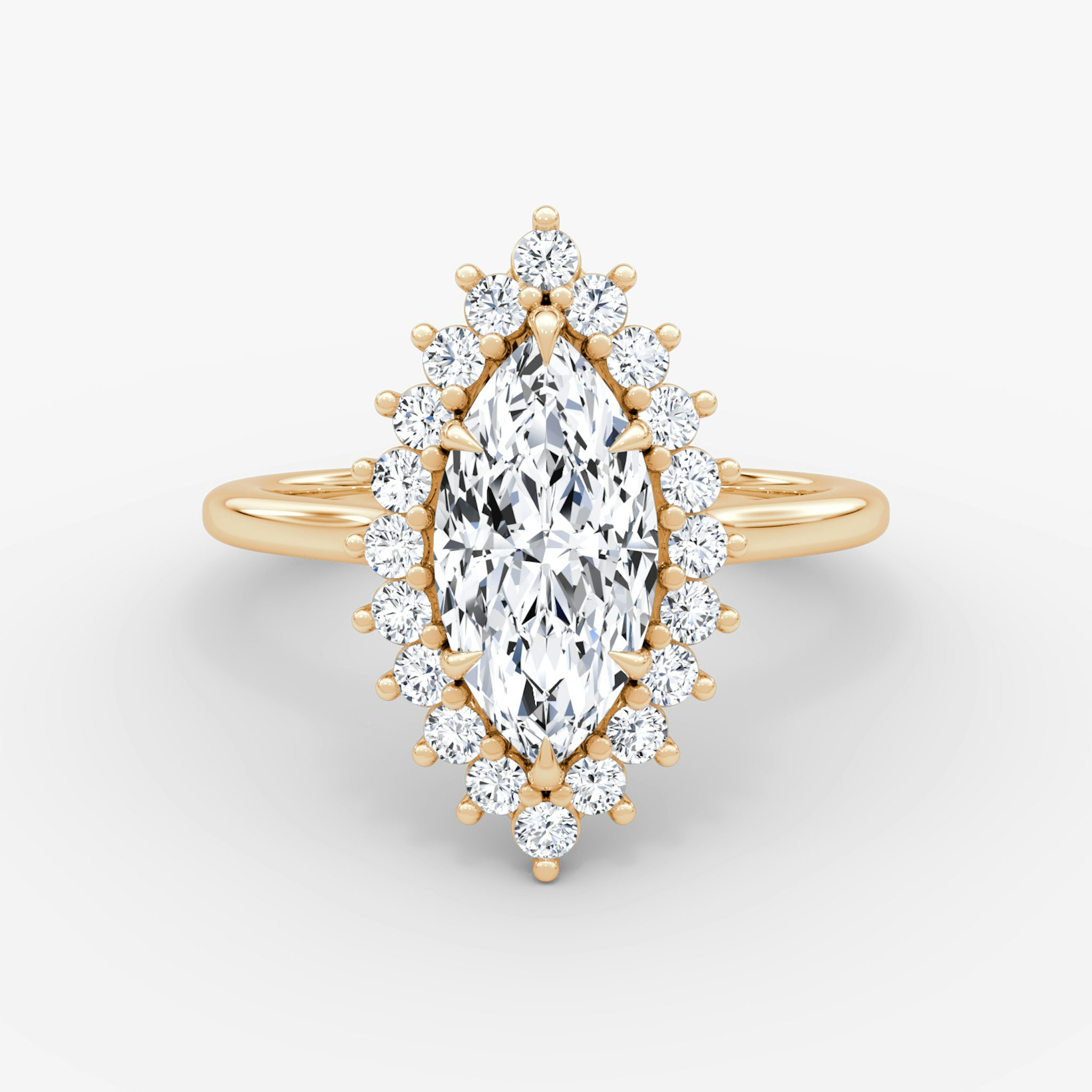 The Floral Cathedral | Marquise | 14k | Rose Gold | bandAccent: Plain | diamondOrientation: vertical | caratWeight: other