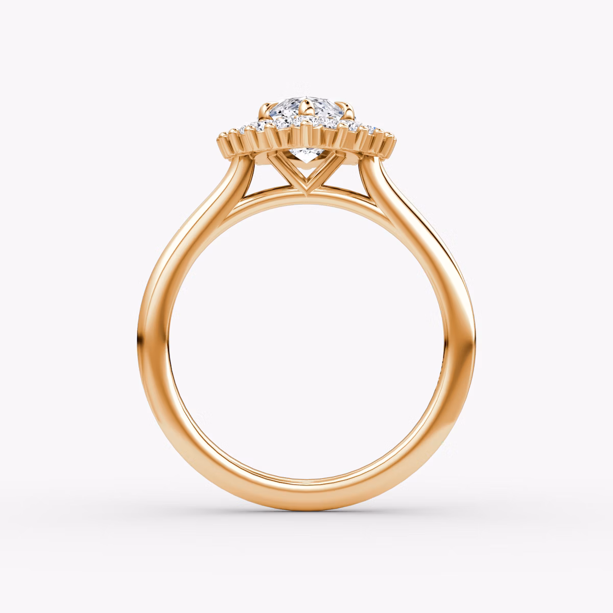 The Floral Cathedral | Marquise | 14k | Rose Gold | bandAccent: Plain | diamondOrientation: vertical | caratWeight: other