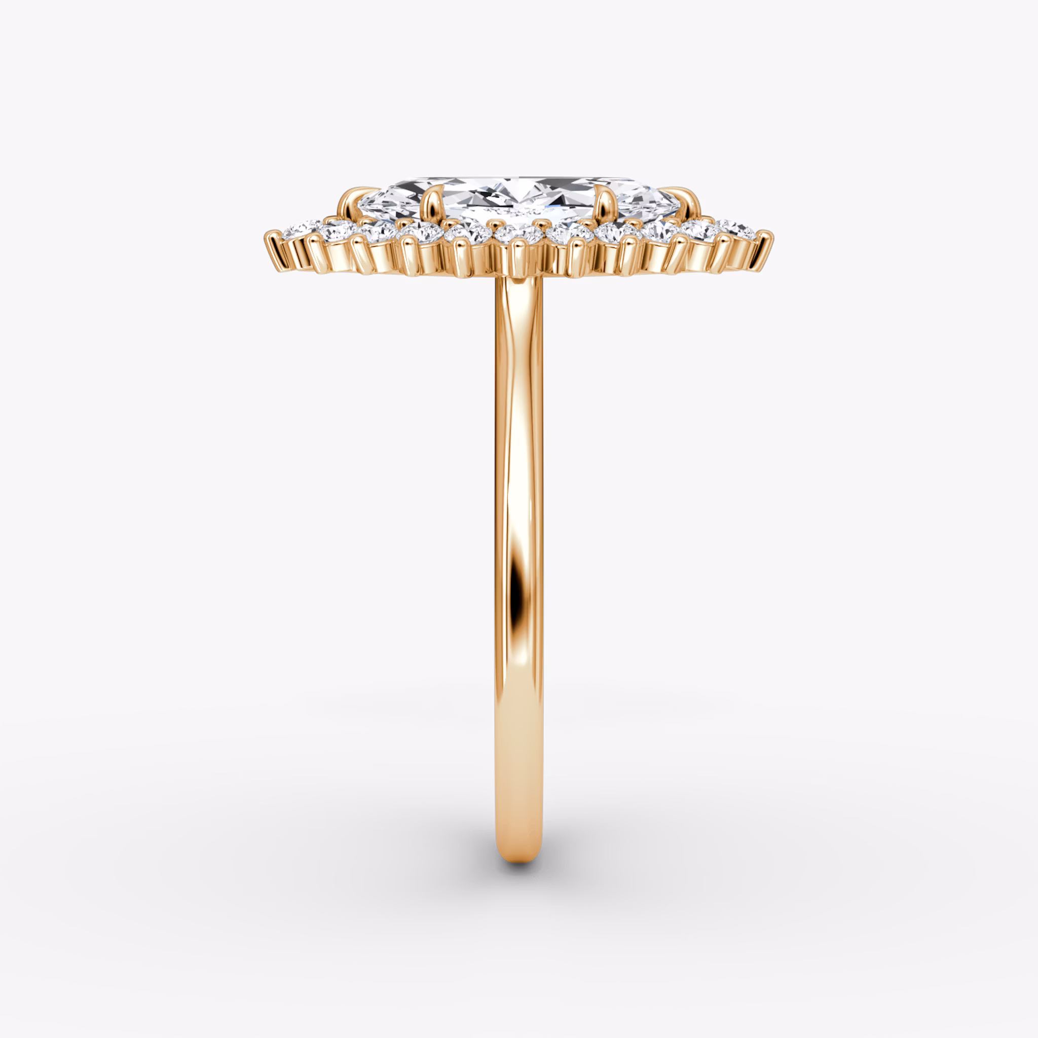 The Floral Cathedral | Marquise | 14k | Rose Gold | bandAccent: Plain | diamondOrientation: vertical | caratWeight: other
