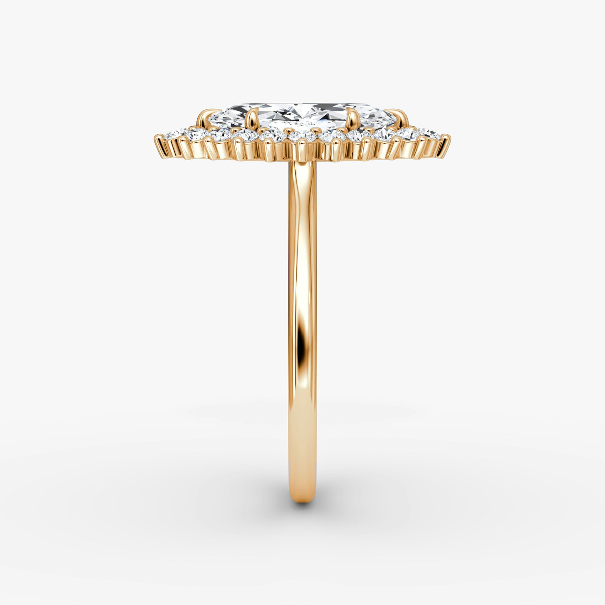 The Floral Cathedral | Marquise | 14k | Rose Gold | bandAccent: Plain | diamondOrientation: vertical | caratWeight: other