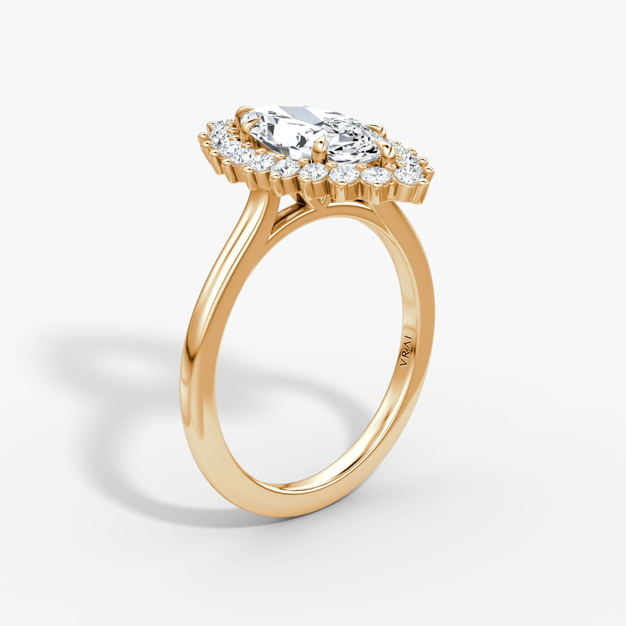 The Floral Cathedral | Marquise | 14k | Rose Gold | bandAccent: Plain | diamondOrientation: vertical | caratWeight: other
