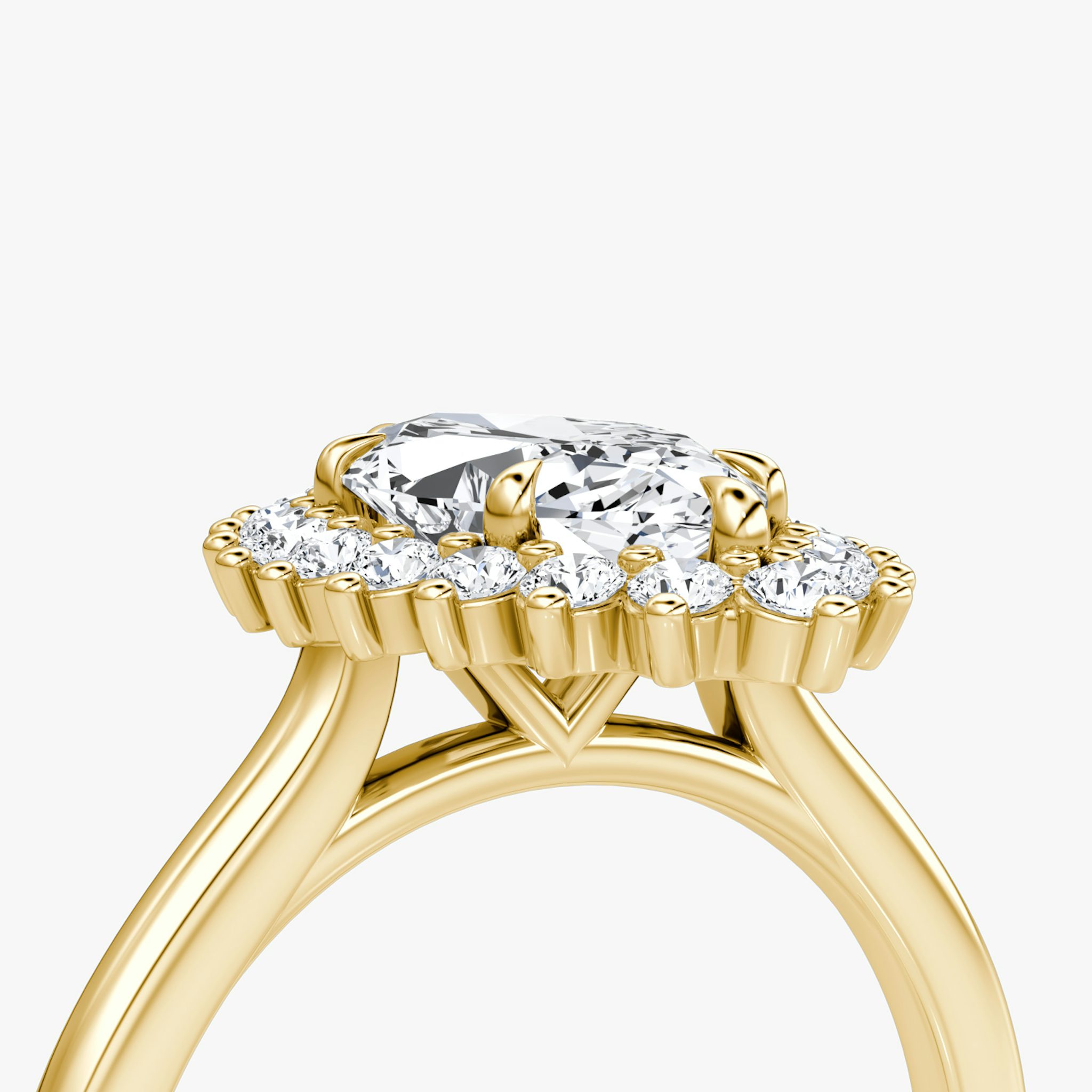 The Floral Cathedral | Marquise | 18k | Yellow Gold | bandAccent: Plain | diamondOrientation: vertical | caratWeight: other