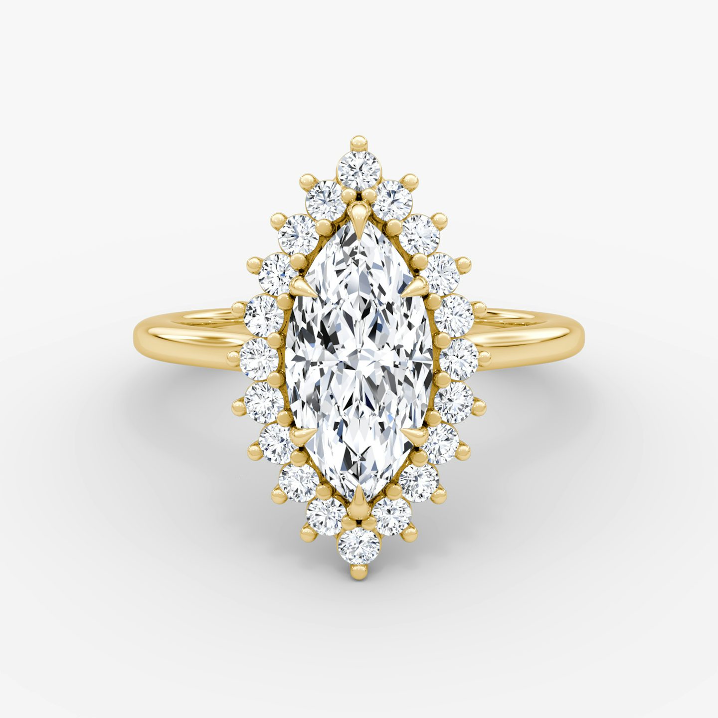 The Floral Cathedral  | Marquise | 18k | Yellow Gold | bandAccent: Plain | diamondOrientation: vertical | caratWeight: other