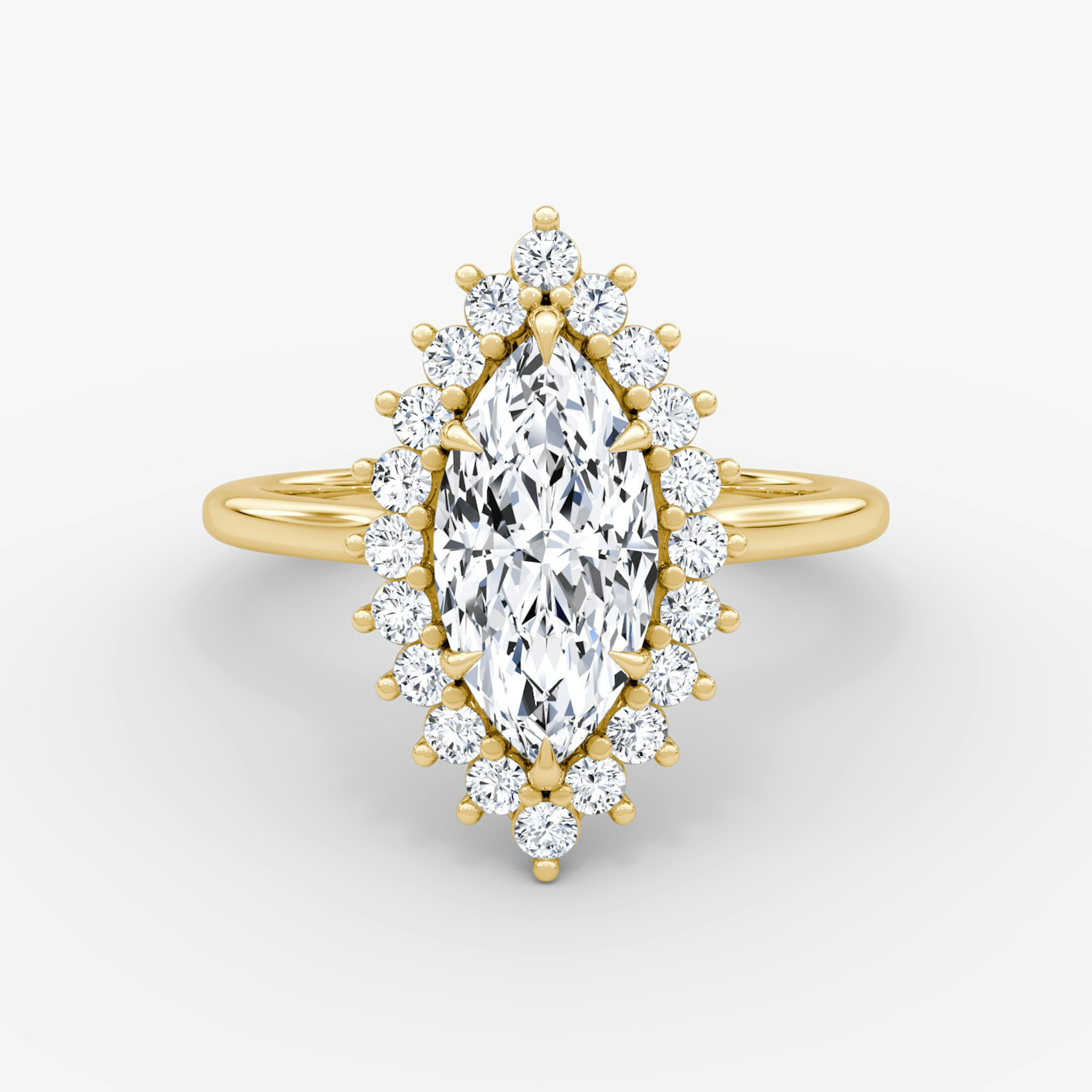 The Floral Cathedral | Marquise | 18k | Yellow Gold | bandAccent: Plain | diamondOrientation: vertical | caratWeight: other