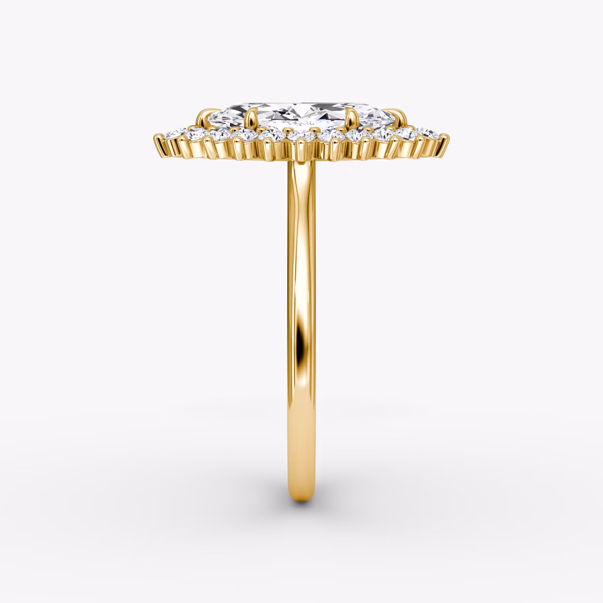 The Floral Cathedral | Marquise | 18k | Yellow Gold | bandAccent: Plain | diamondOrientation: vertical | caratWeight: other