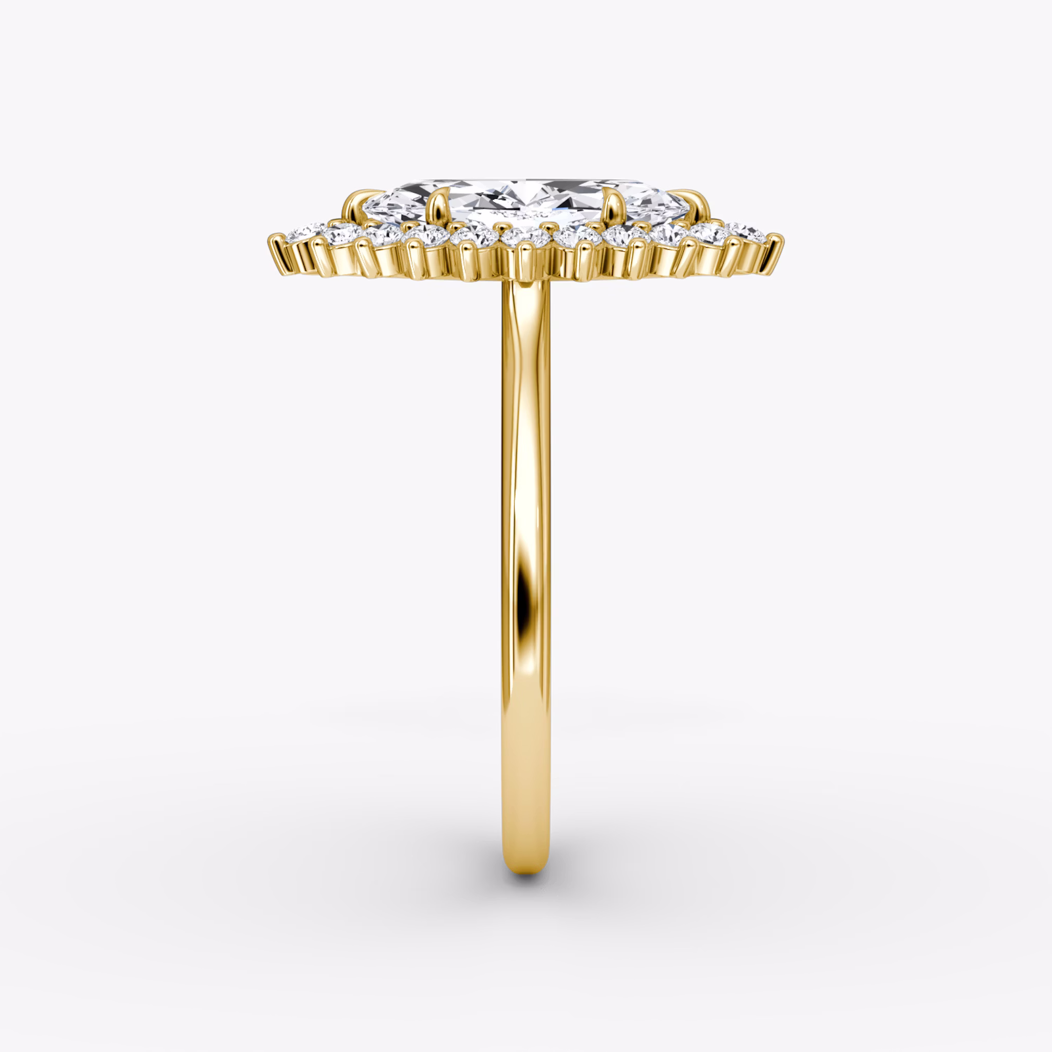 The Floral Cathedral | Marquise | 18k | Yellow Gold | bandAccent: Plain | diamondOrientation: vertical | caratWeight: other