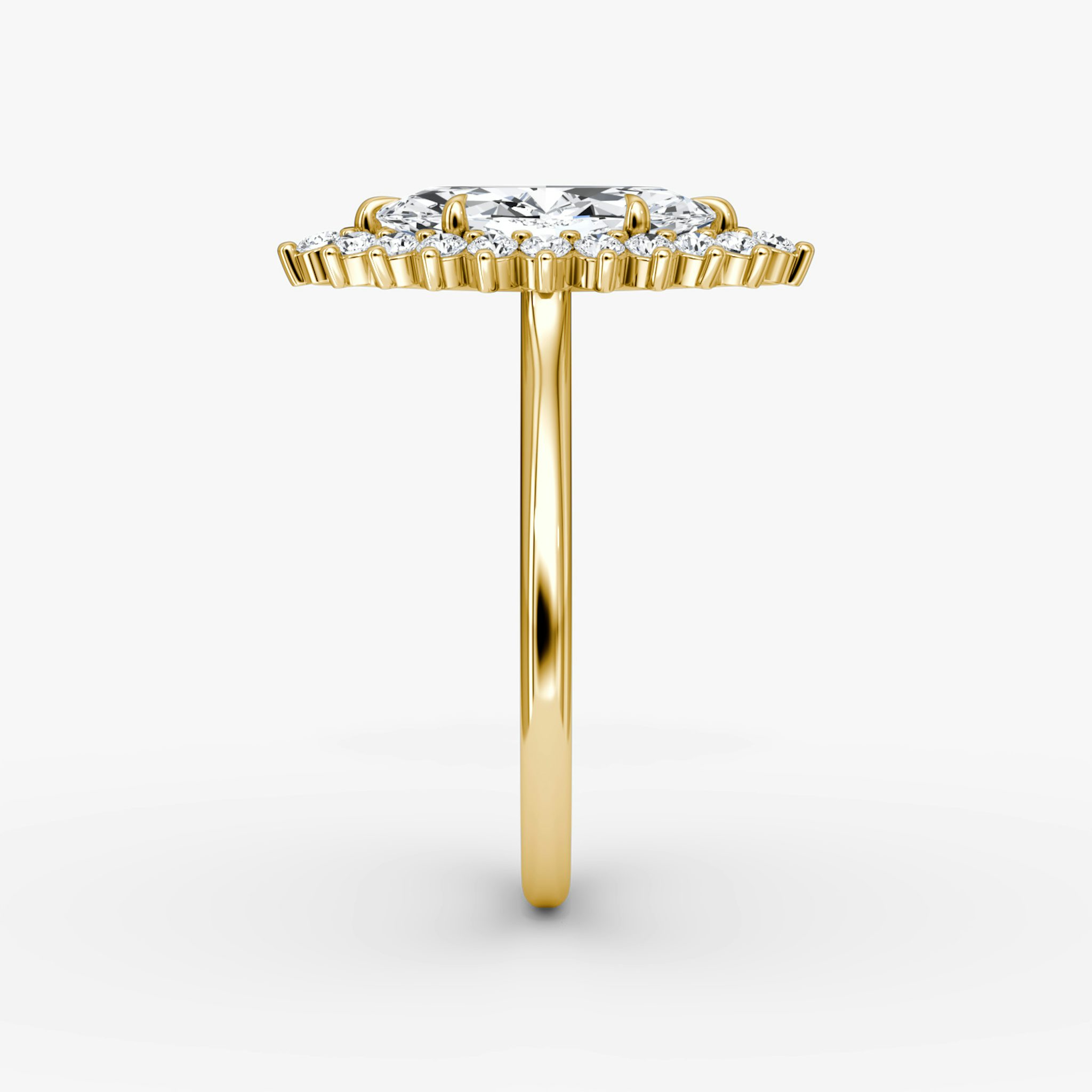 The Floral Cathedral | Marquise | 18k | Yellow Gold | bandAccent: Plain | diamondOrientation: vertical | caratWeight: other