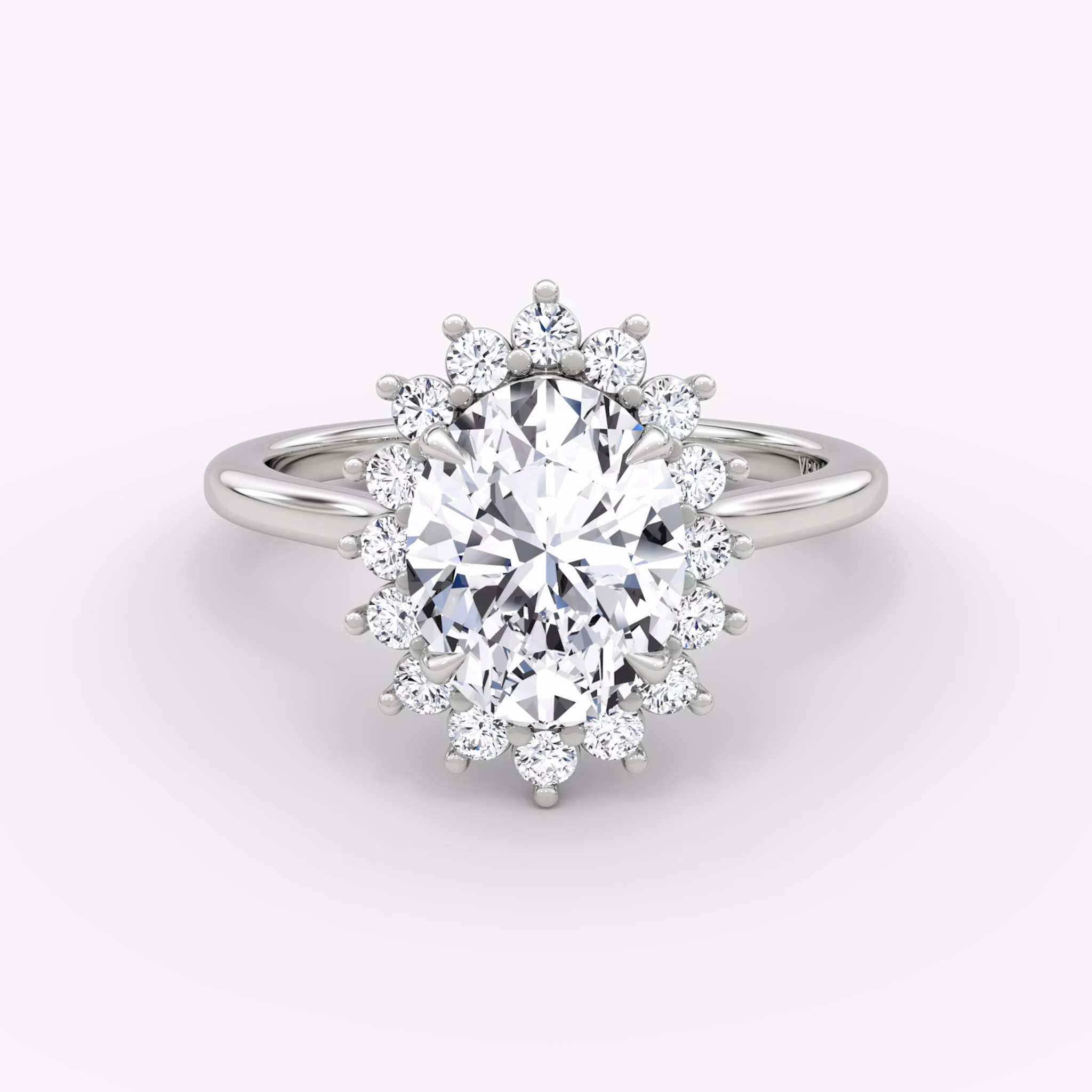 The Floral Cathedral | Oval | 18k | White Gold | bandAccent: Plain | diamondOrientation: vertical | caratWeight: other