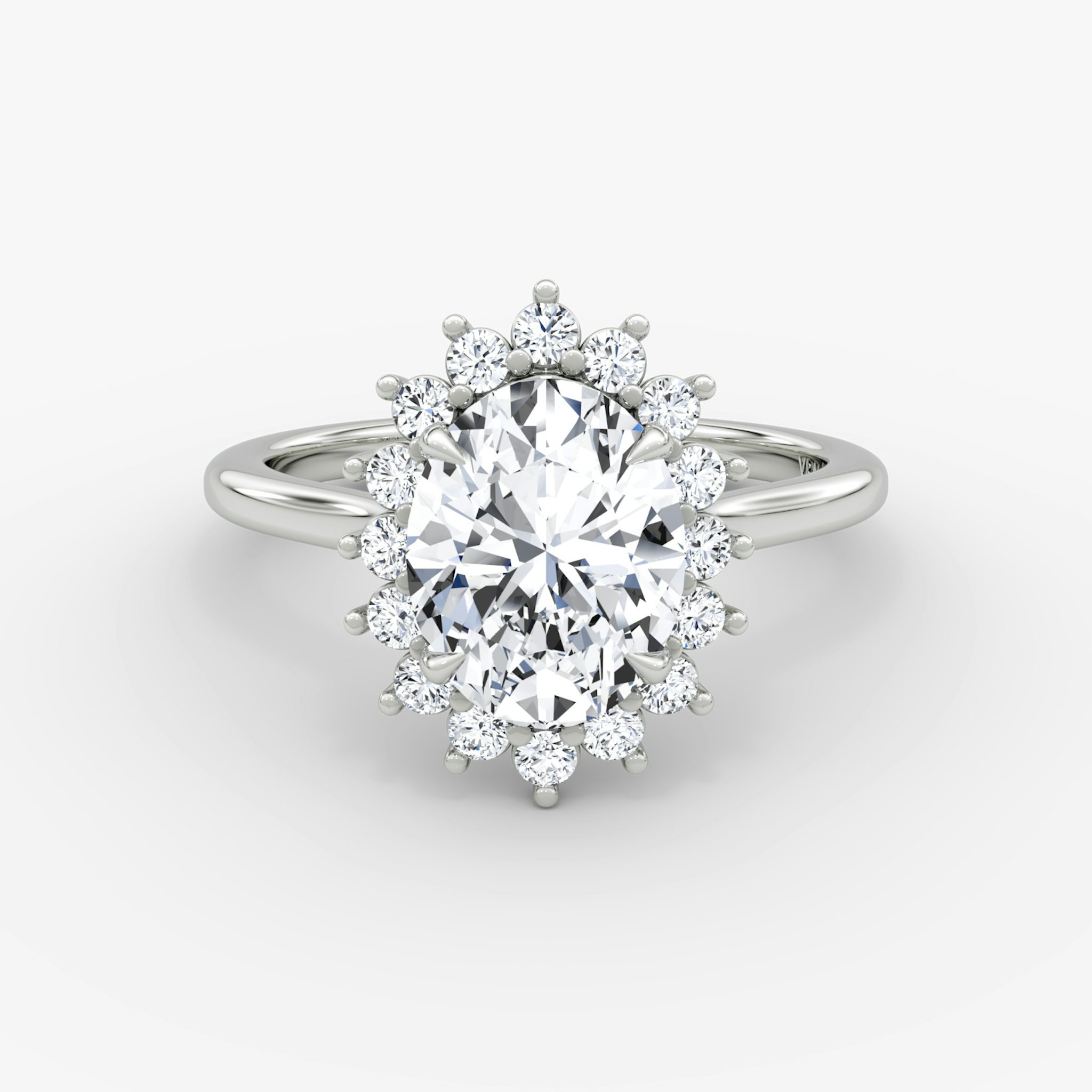 The Floral Cathedral | Oval | 18k | White Gold | bandAccent: Plain | diamondOrientation: vertical | caratWeight: other