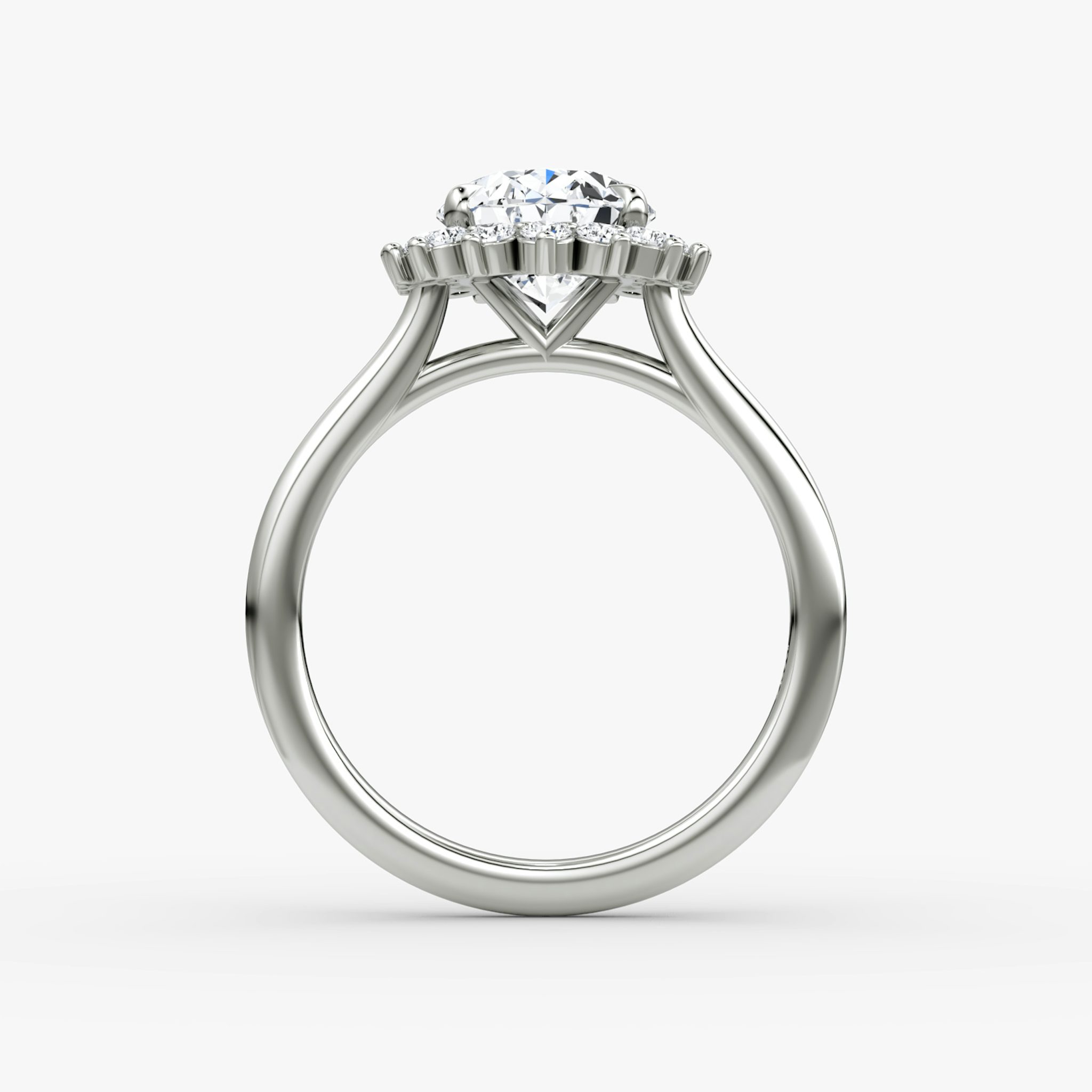 The Floral Cathedral | Oval | 18k | White Gold | bandAccent: Plain | diamondOrientation: vertical | caratWeight: other