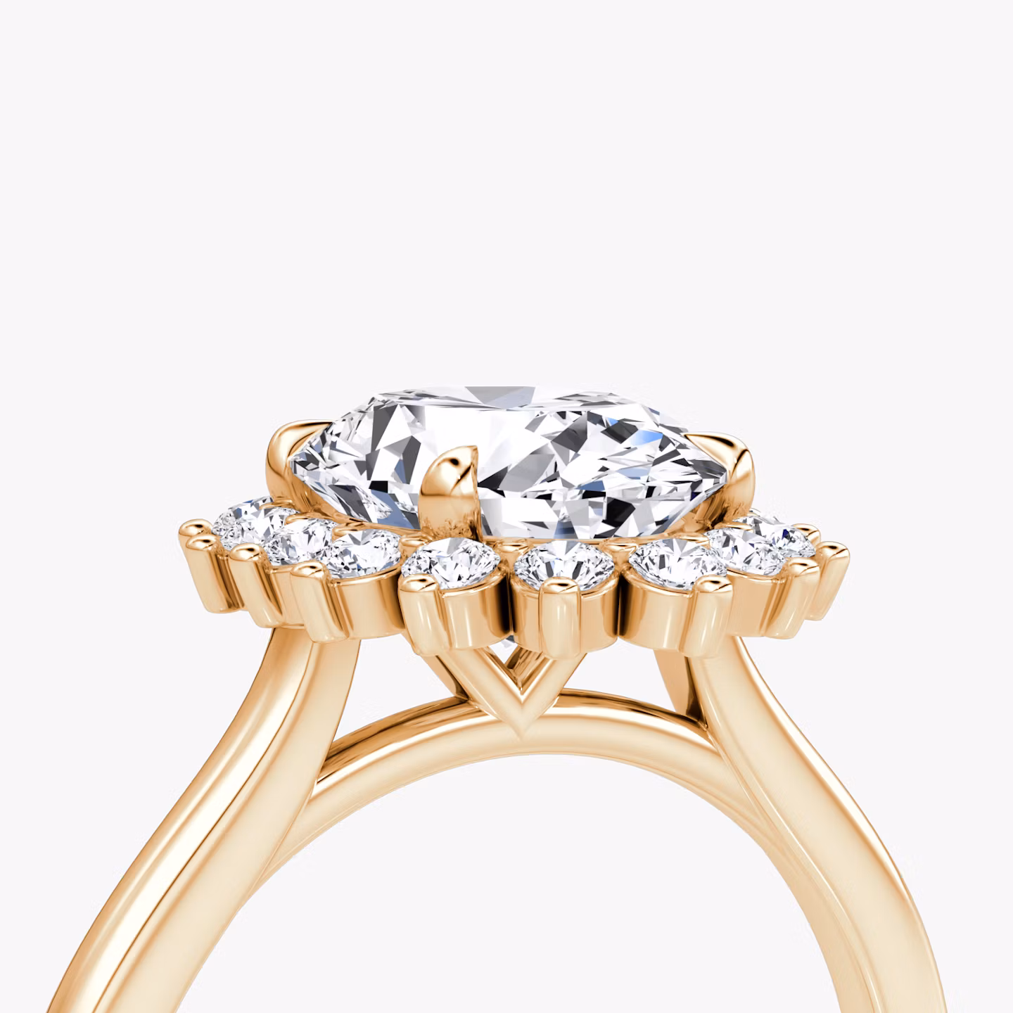 The Floral Cathedral  | Oval | 14k | Rose Gold | bandAccent: Plain | diamondOrientation: vertical | caratWeight: other