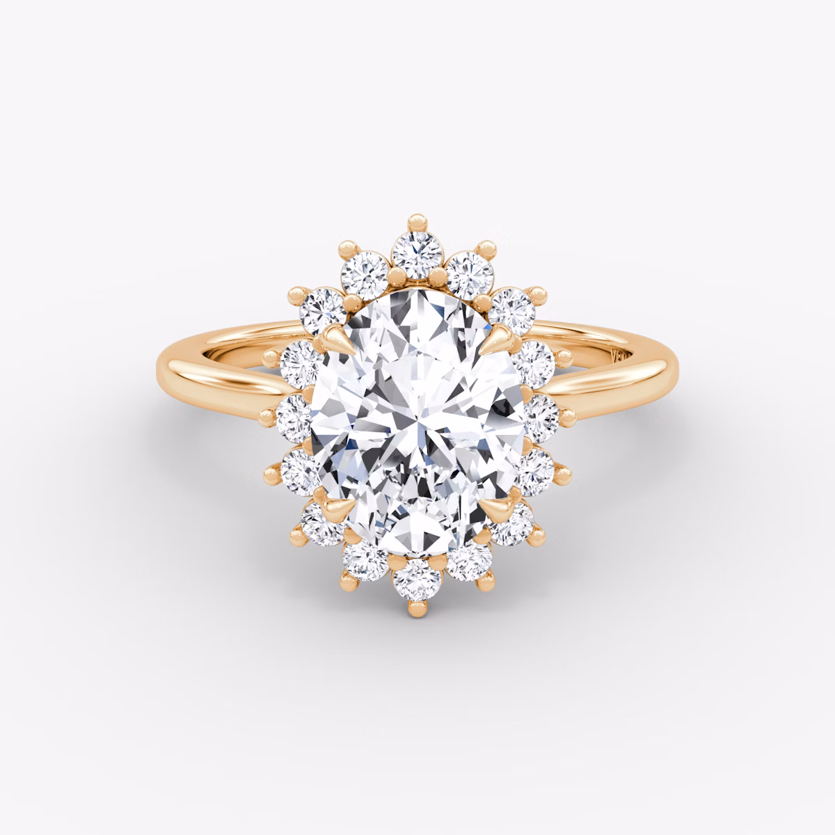 The Floral Cathedral | Oval | 14k | Rose Gold | bandAccent: Plain | diamondOrientation: vertical | caratWeight: other