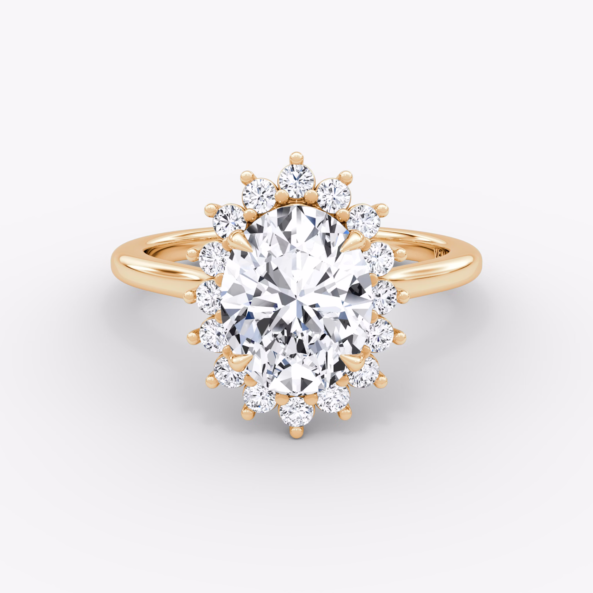 The Floral Cathedral | Oval | 14k | Rose Gold | bandAccent: Plain | diamondOrientation: vertical | caratWeight: other