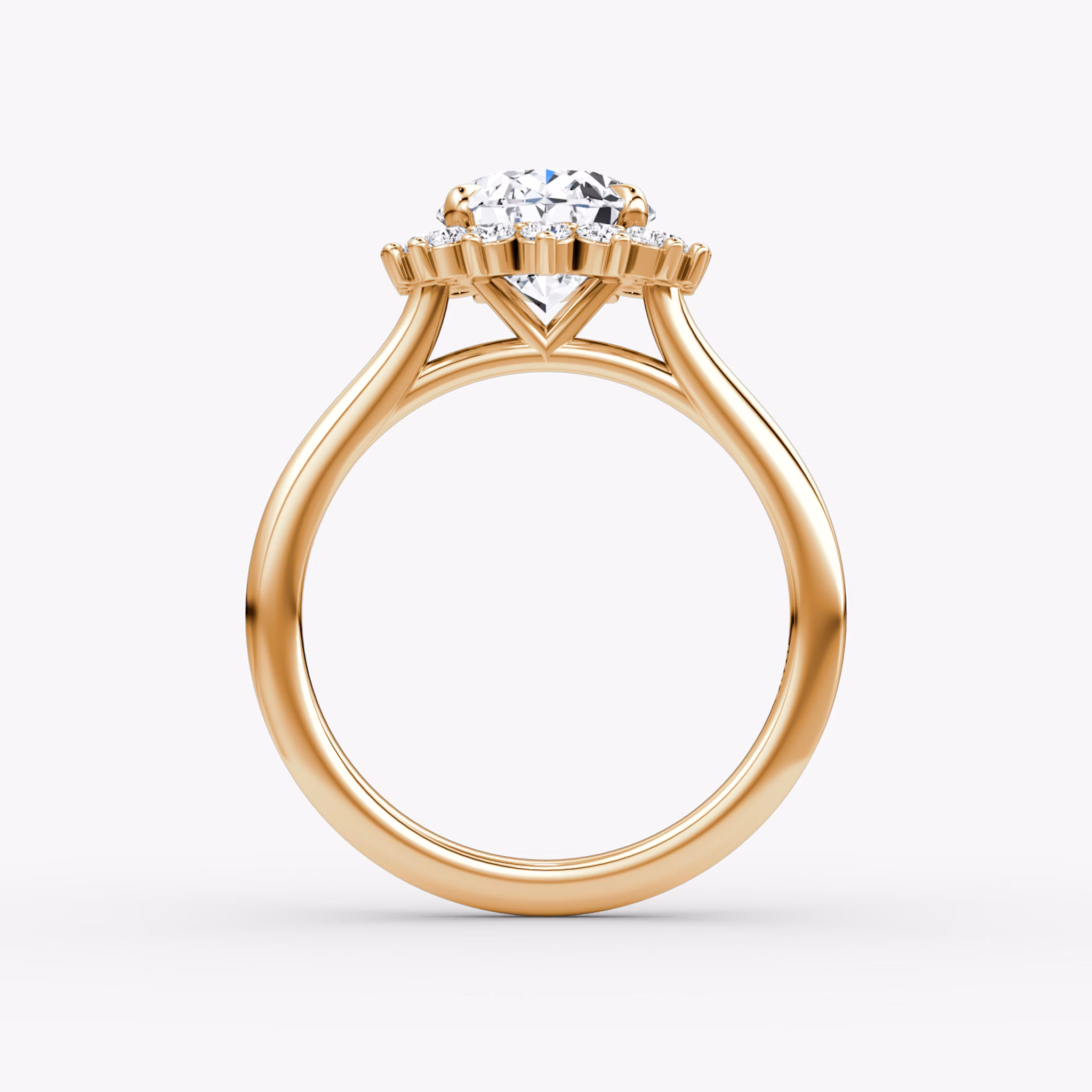 The Floral Cathedral | Oval | 14k | Rose Gold | bandAccent: Plain | diamondOrientation: vertical | caratWeight: other